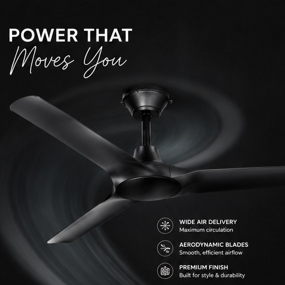 Abyss 56 Inch Black DC Fan IP66 Wet Rated