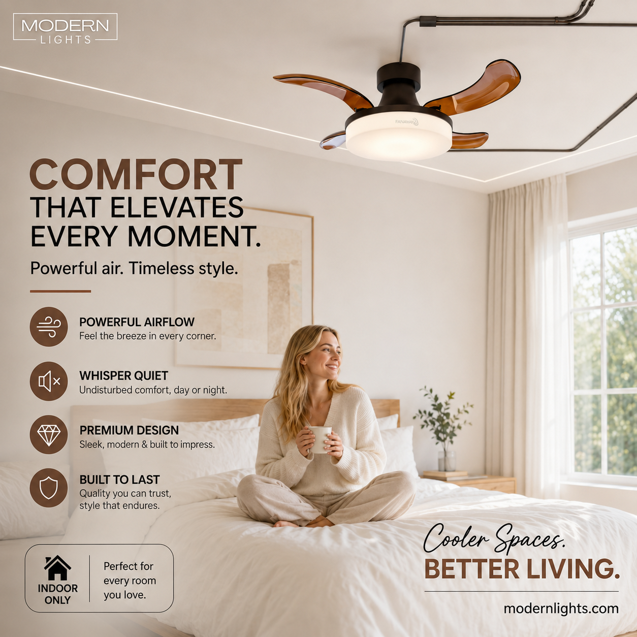 36 Inch Oil Rubbed Bronze Retractable Blade Ceiling Fan