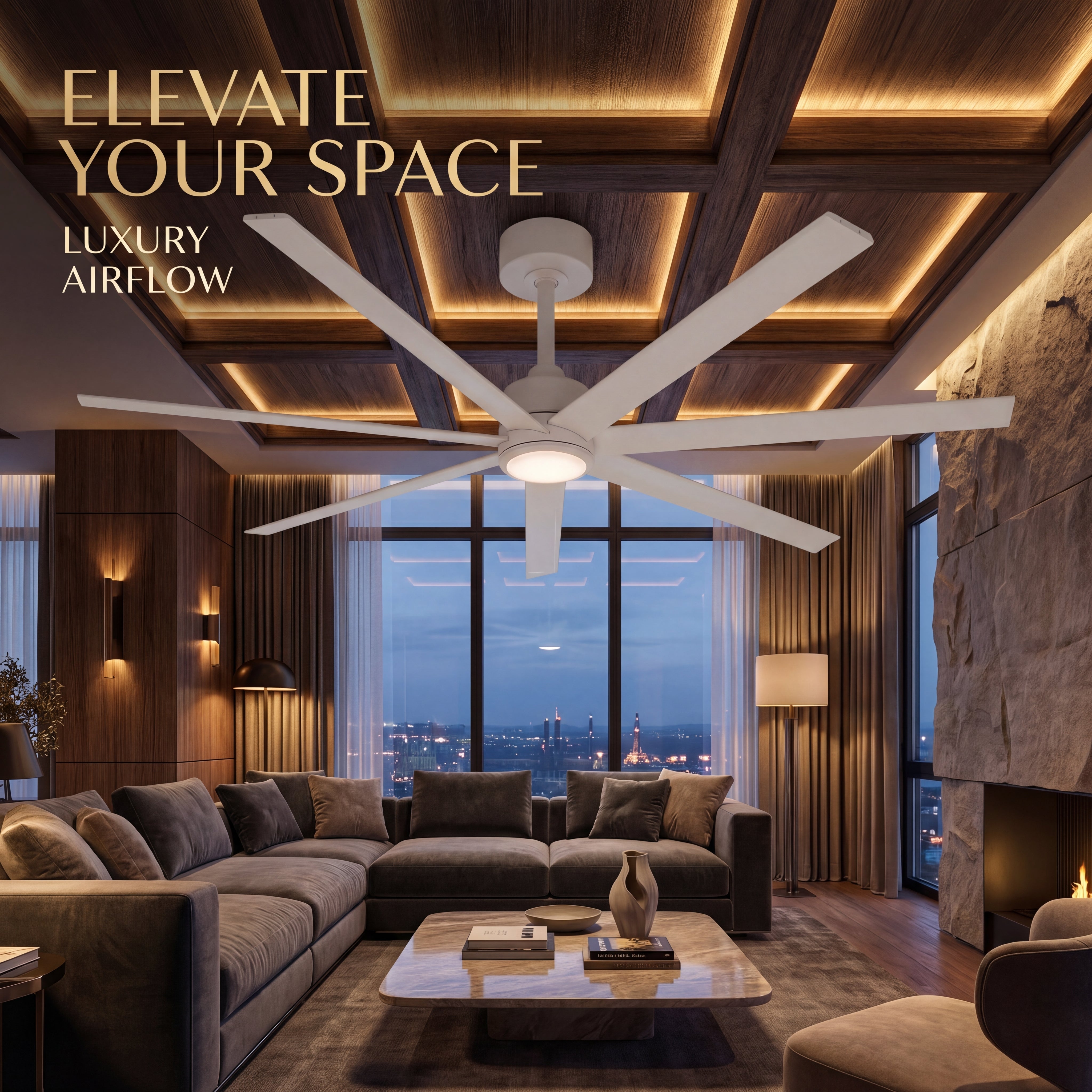 Atlanta 72 Inch White Fan with LED Light and Remote