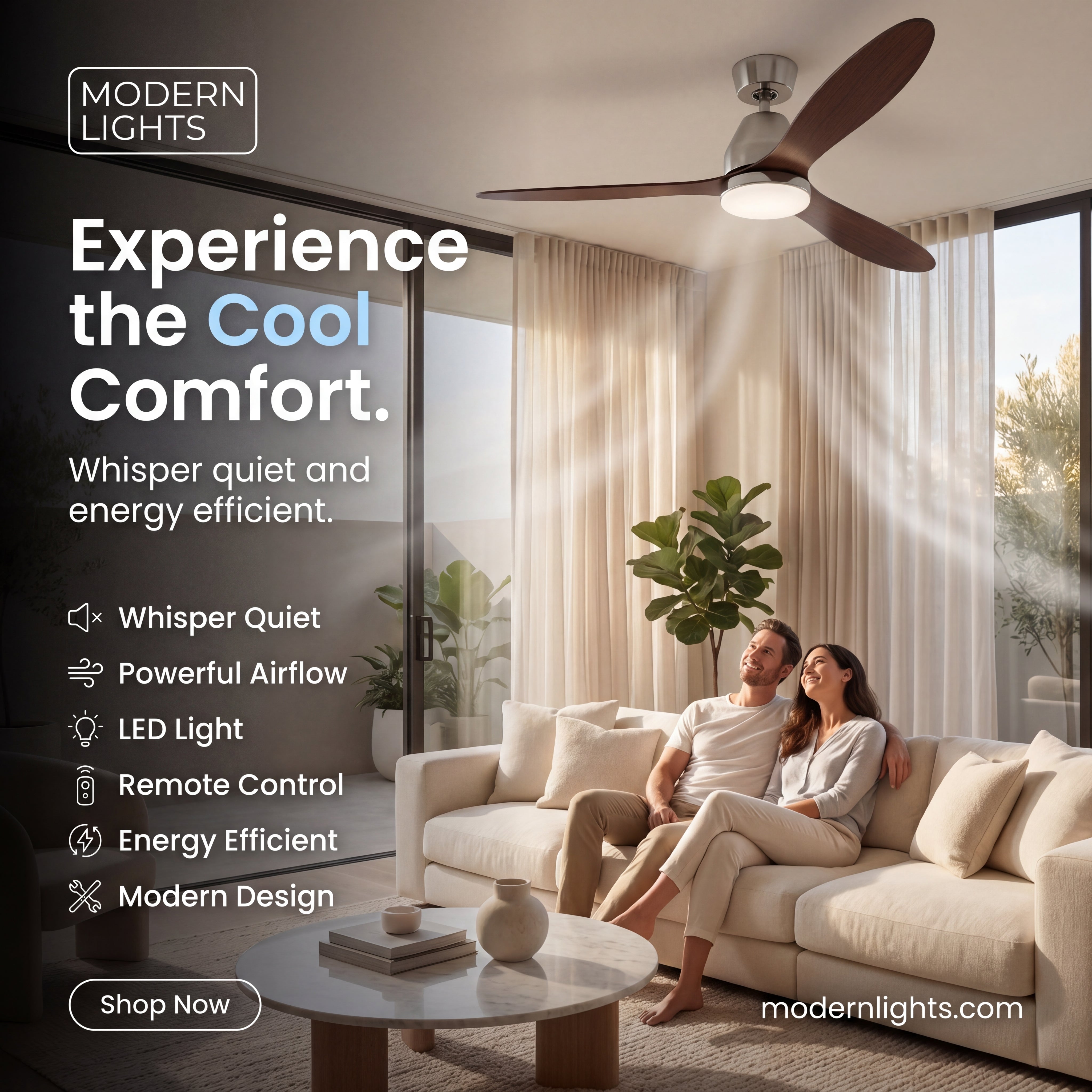 56 Inch 1 Light LED DC Smart Indoor Outdoor Chrome Fan with Koa Blades and Remote
