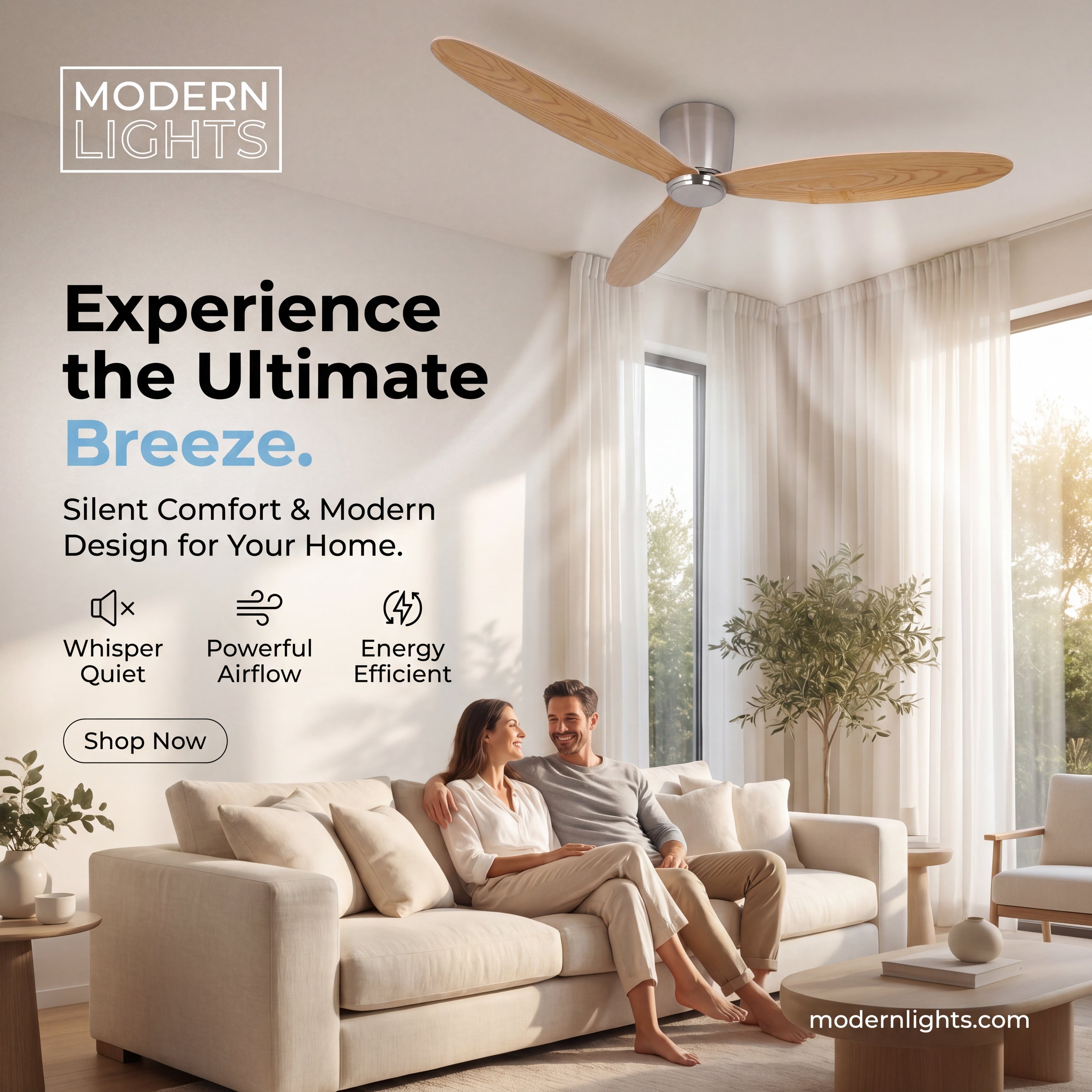 52 Inch DC Chrome Fan in Brushed Chrome with Teak Blades