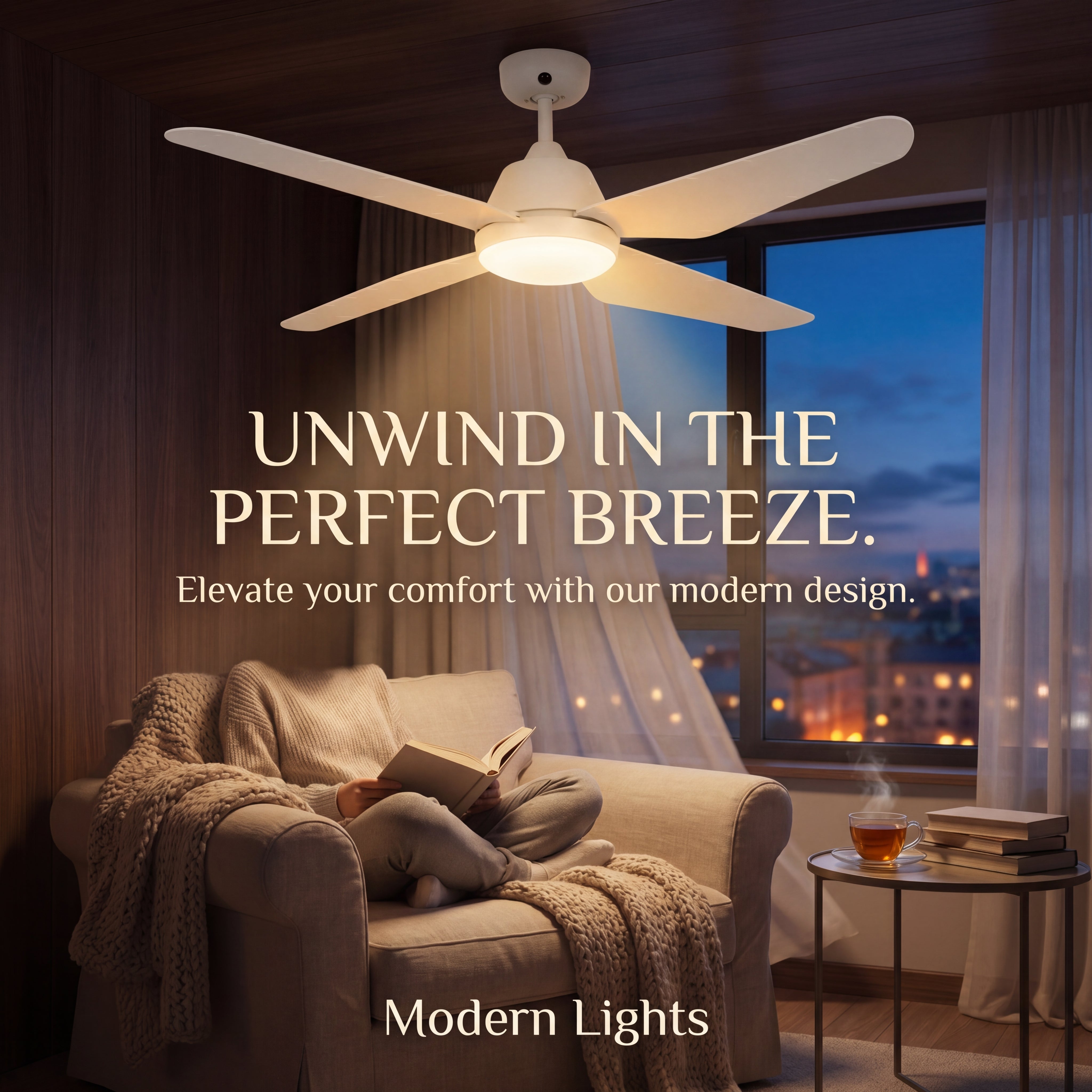Aria 52 Inch White Fan with 1 Light and Remote