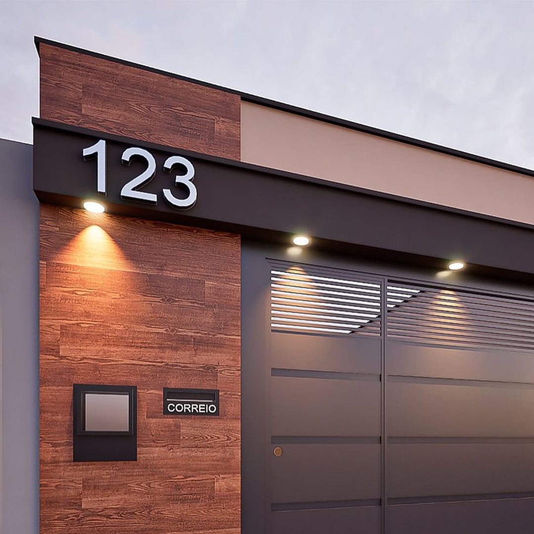 Personalized Stainless Steel Address Numbers – Lighted Home Sign with Modern Design