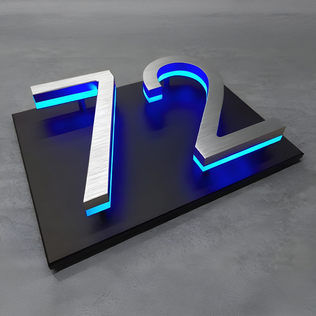 Contemporary Lighted House Numbers – Custom Metal Address Sign for Homes & Offices