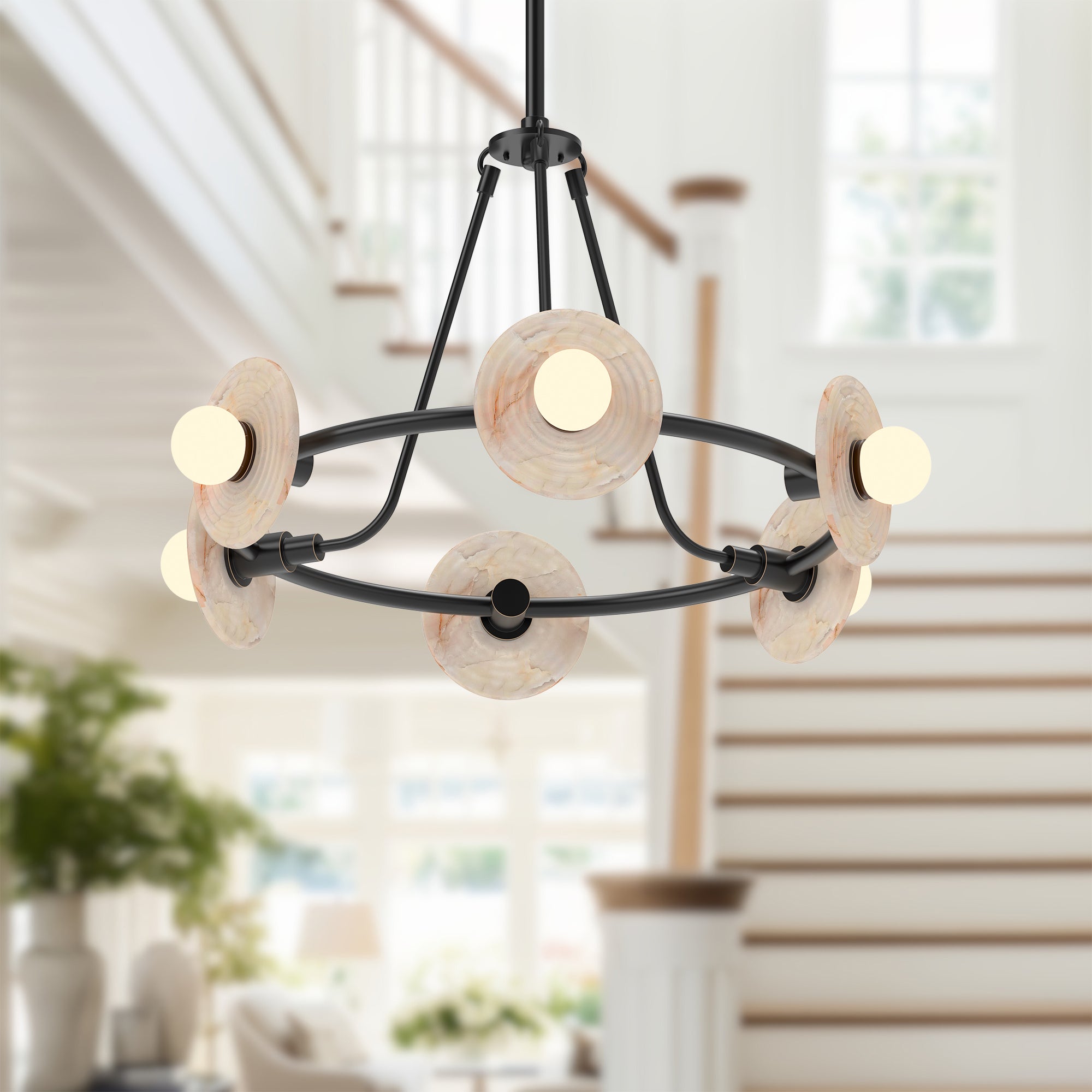 Dahlia 28-in Steel Chandelier