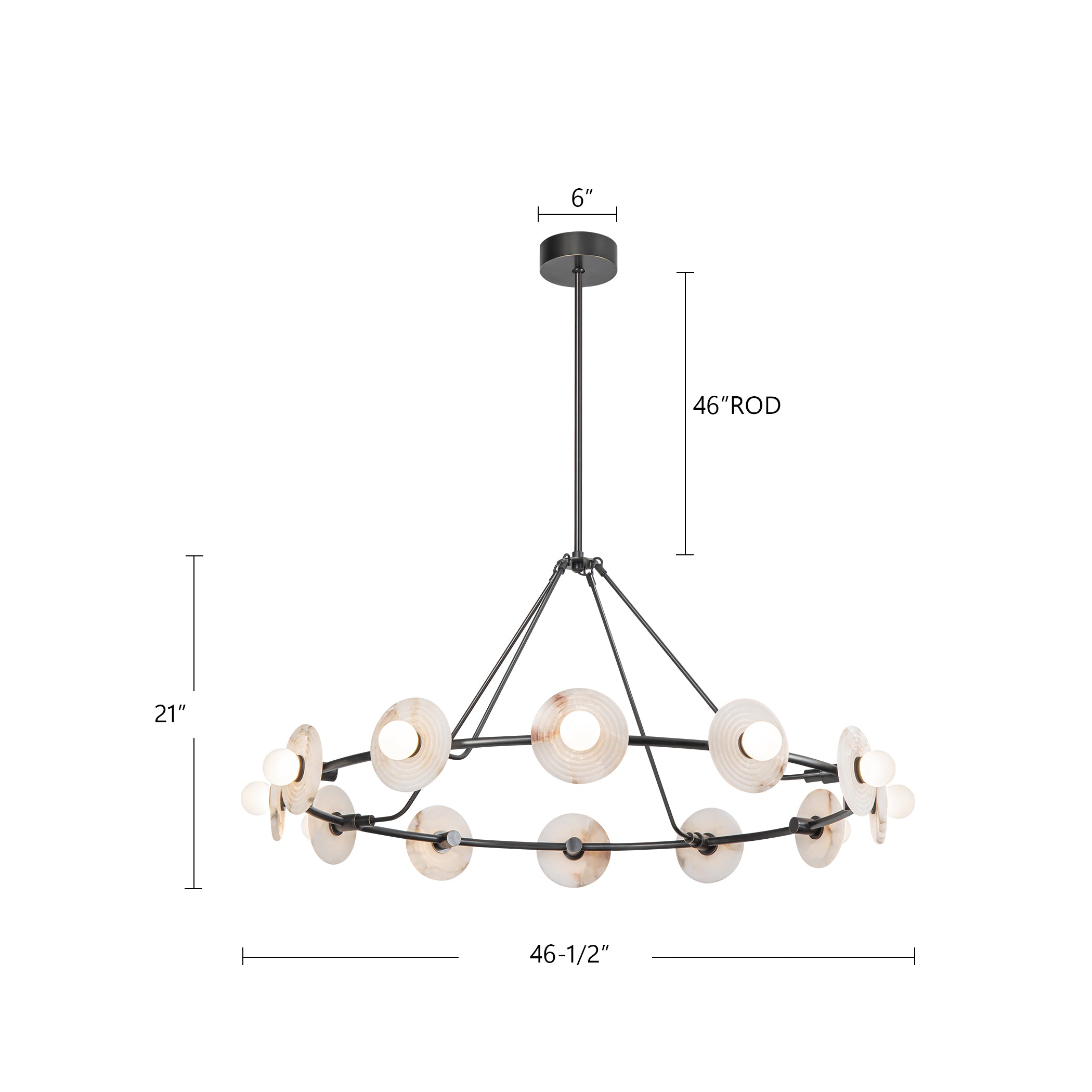 Dahlia 46-in Steel Chandelier