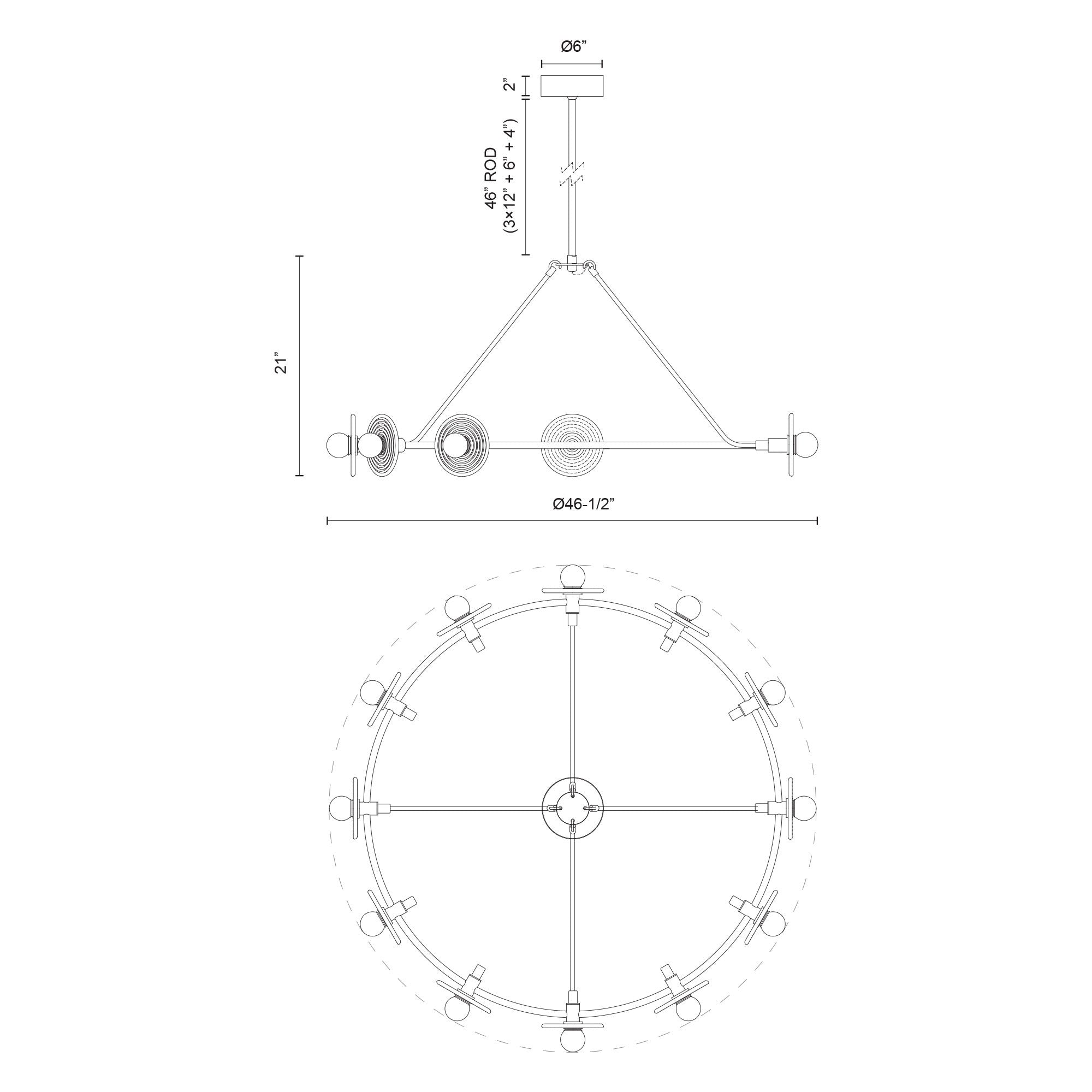 Dahlia 46-in Steel Chandelier