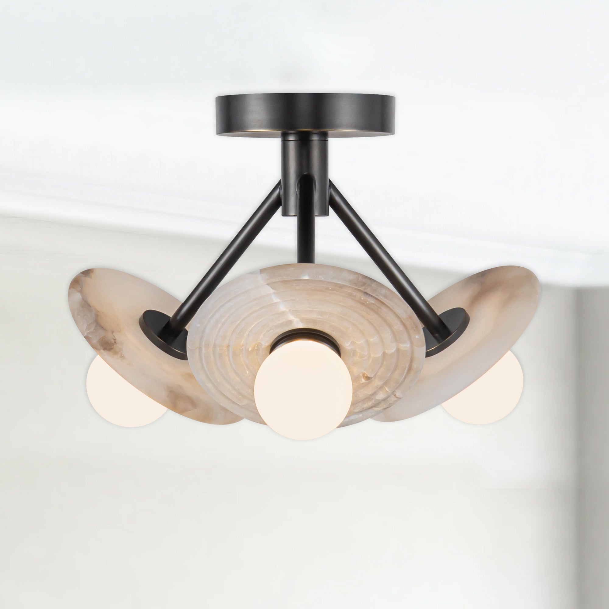 Dahlia 13-in Steel Semi-Flush Mount