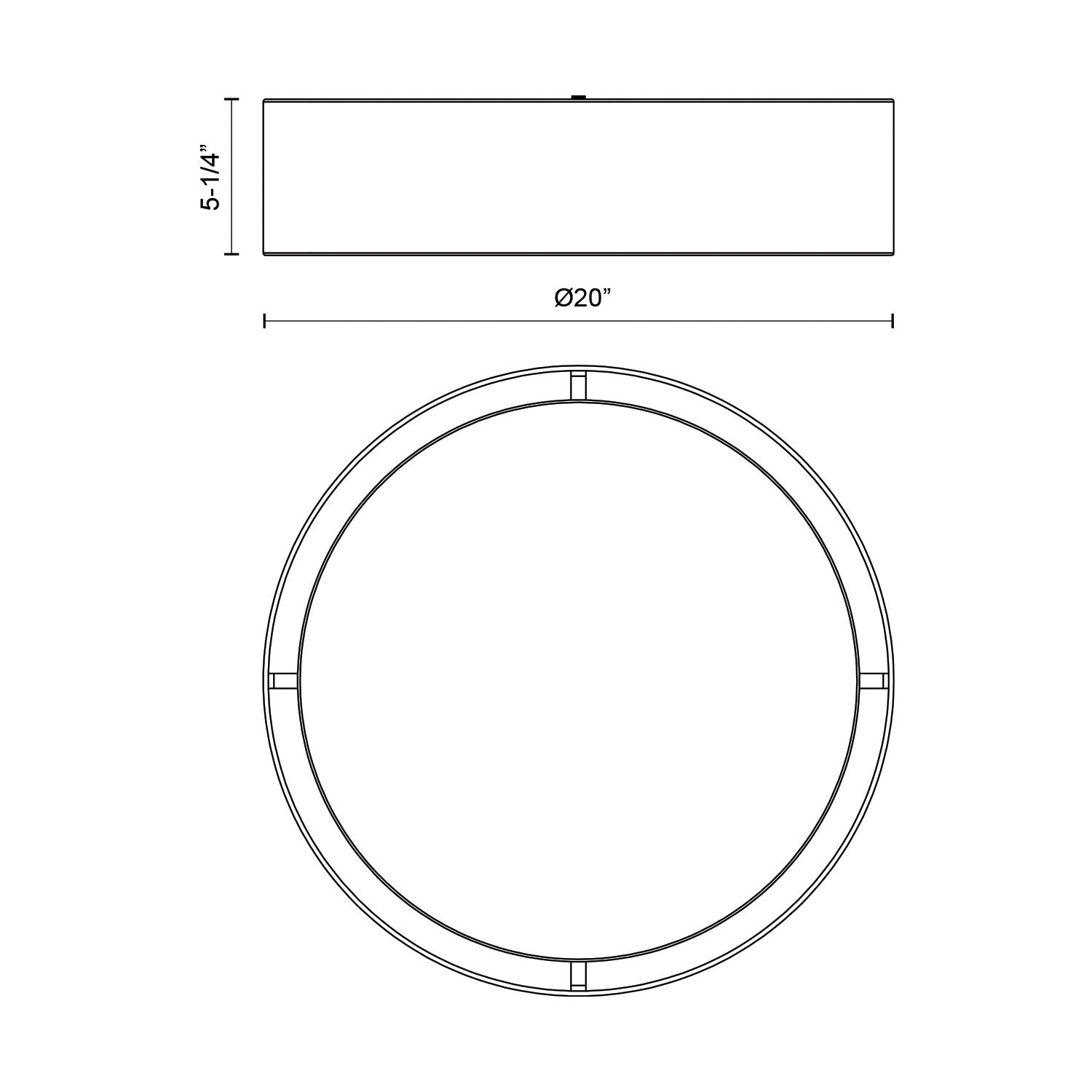 Dalton 20-in Steel Flush Mount