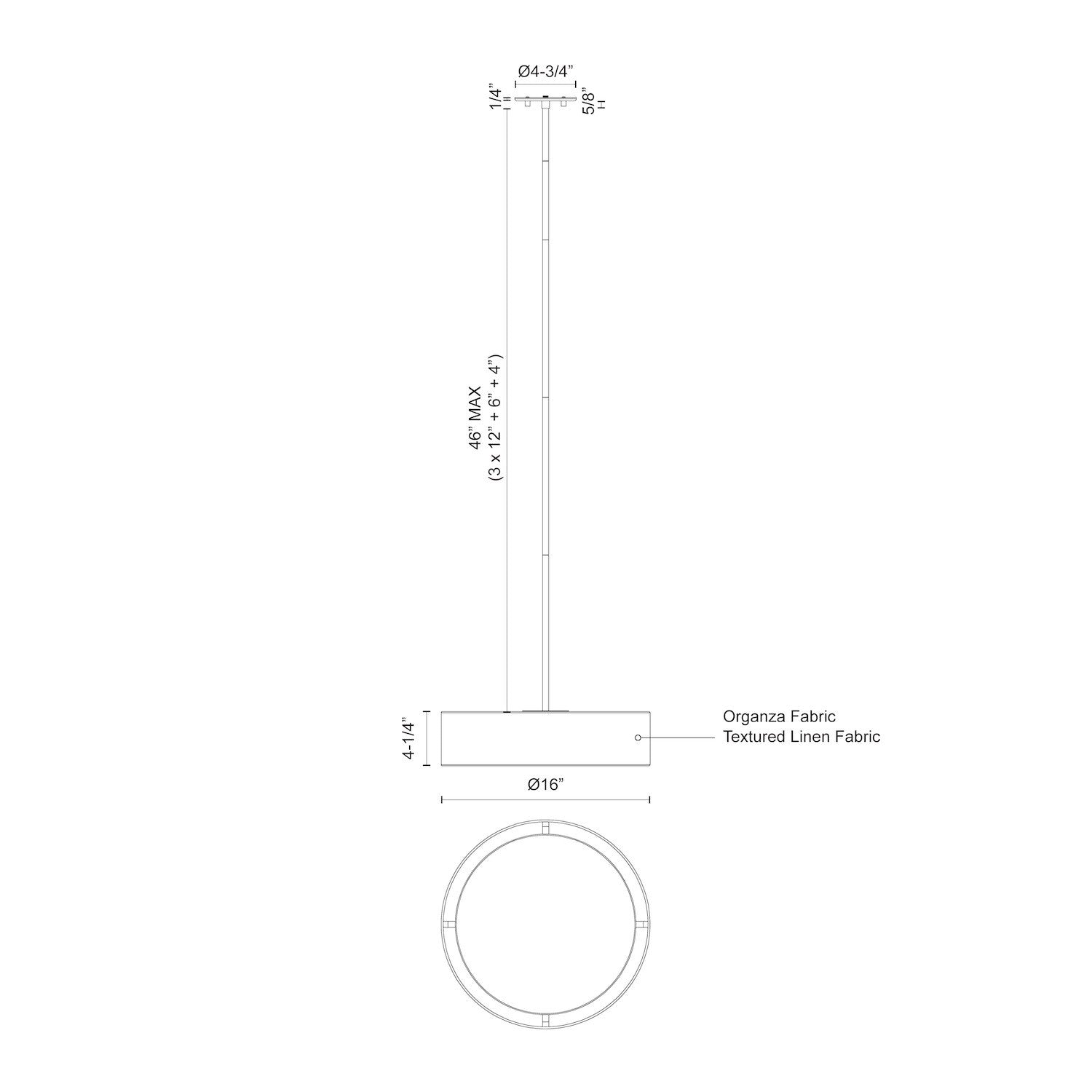 Dalton 16-in Steel Pendant