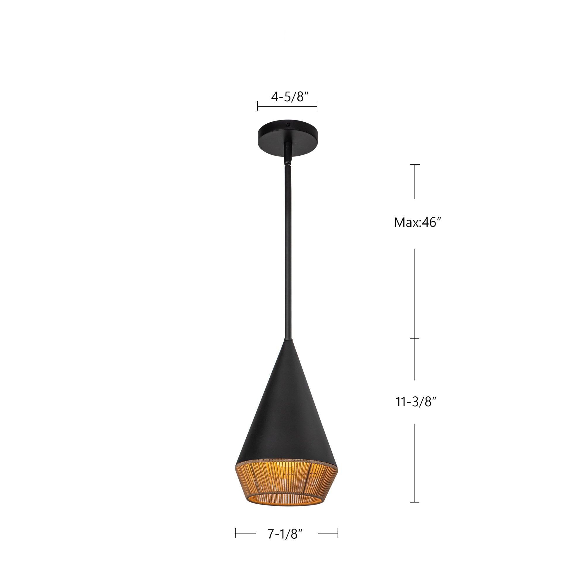 Daphne 7-in Rope-Wrapped Damp-Rated Pendant