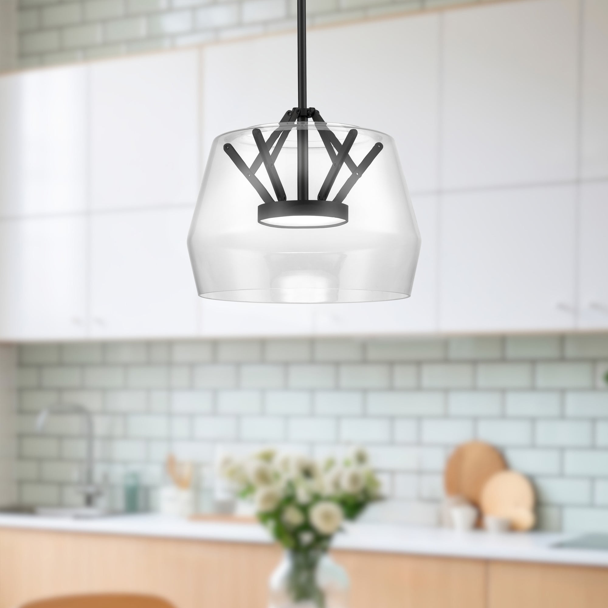 Deco 12-in Clear Glass Shade LED Pendant