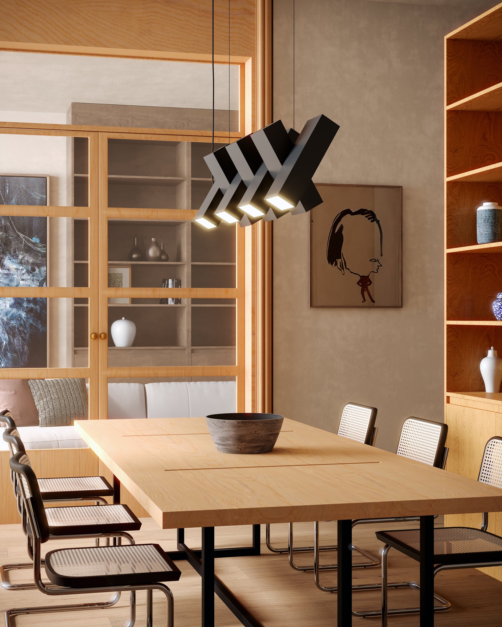 Domino 35-in Up and Down Linear LED Pendant