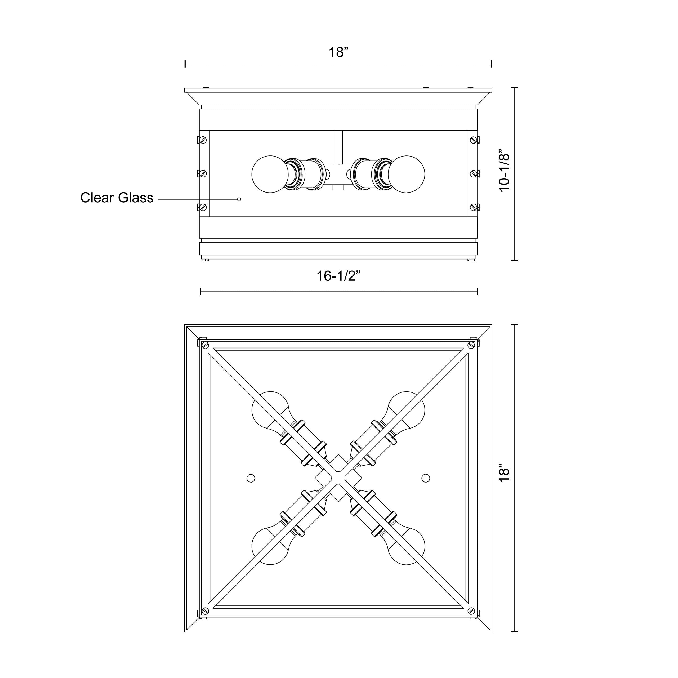 Douglas 18-in Steel Flush Mount