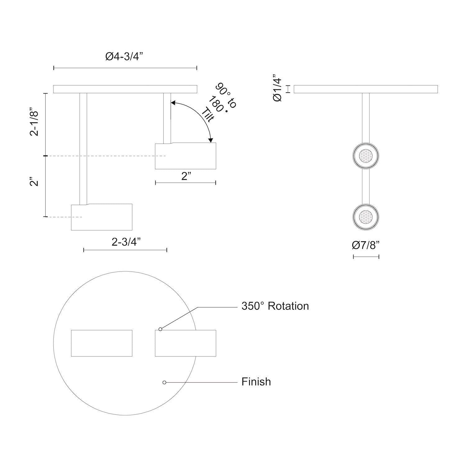 Downey 2-in Aluminum LED Semi-Flush Mount
