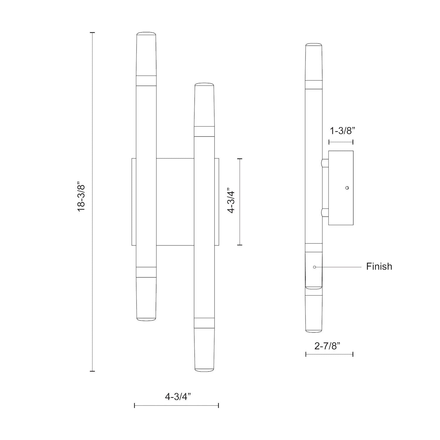 Draven 5-in Aluminum Acrylic Wall Sconce