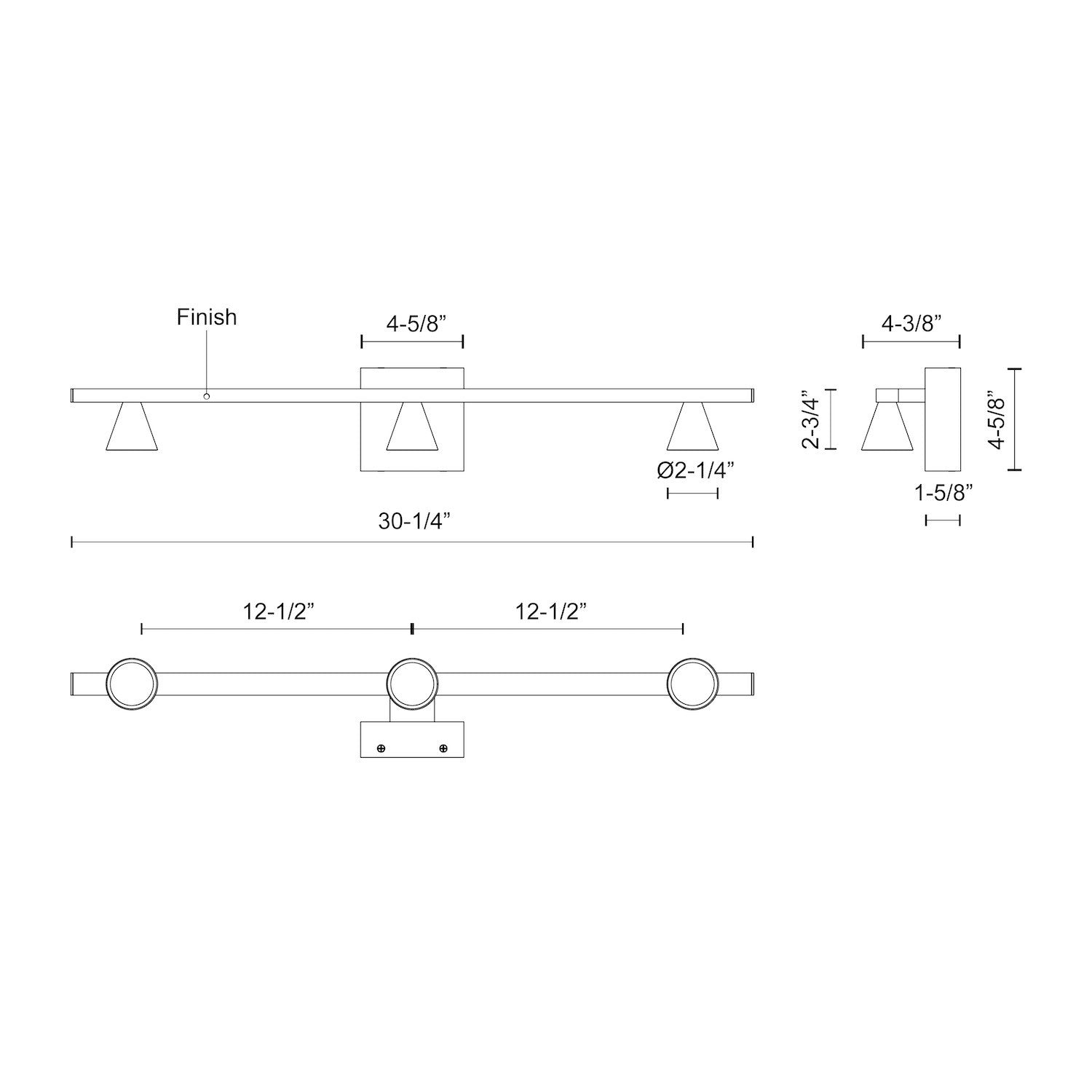 Dune 31-in Aluminum Vanity Light