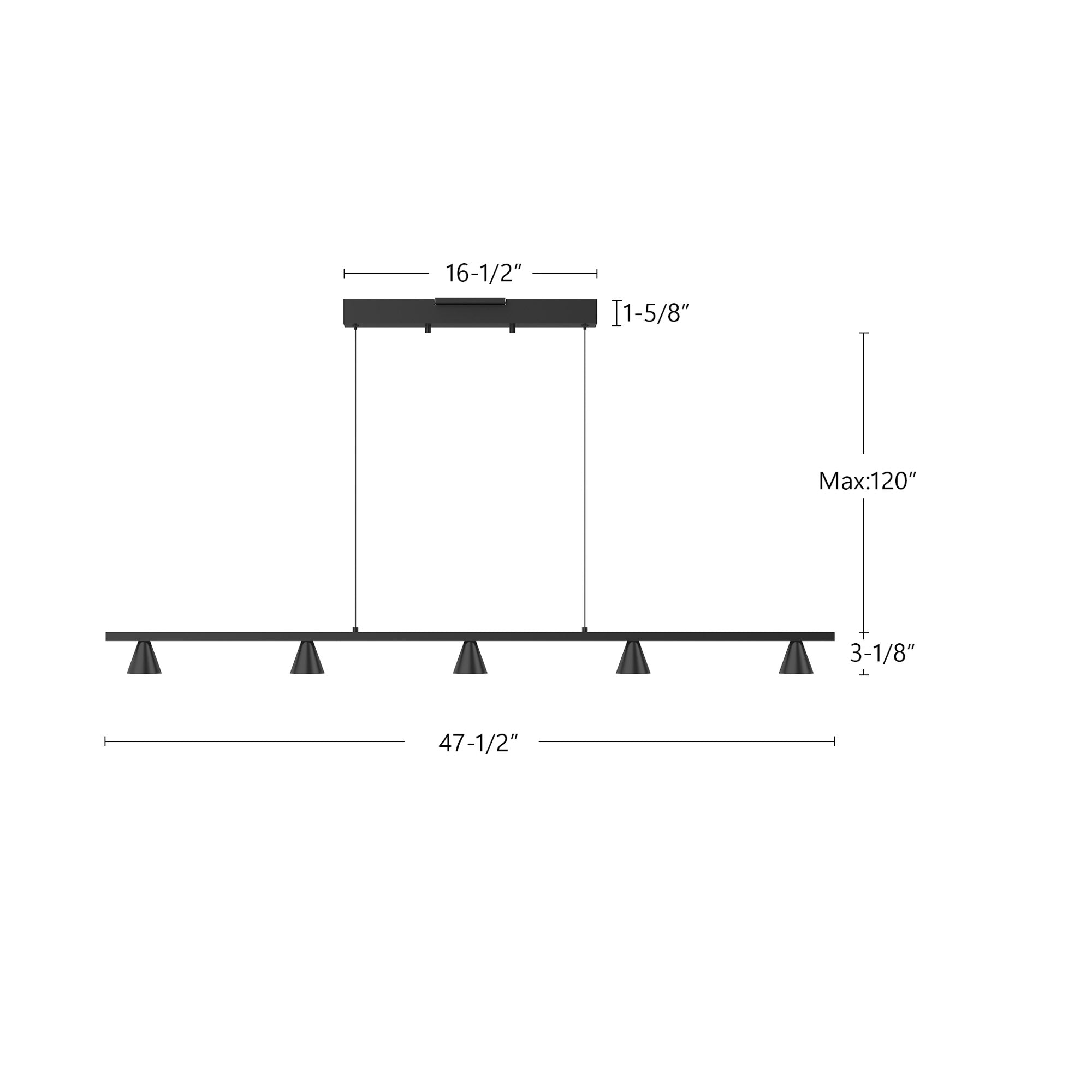 Dune 47-in Aluminum Linear Pendant