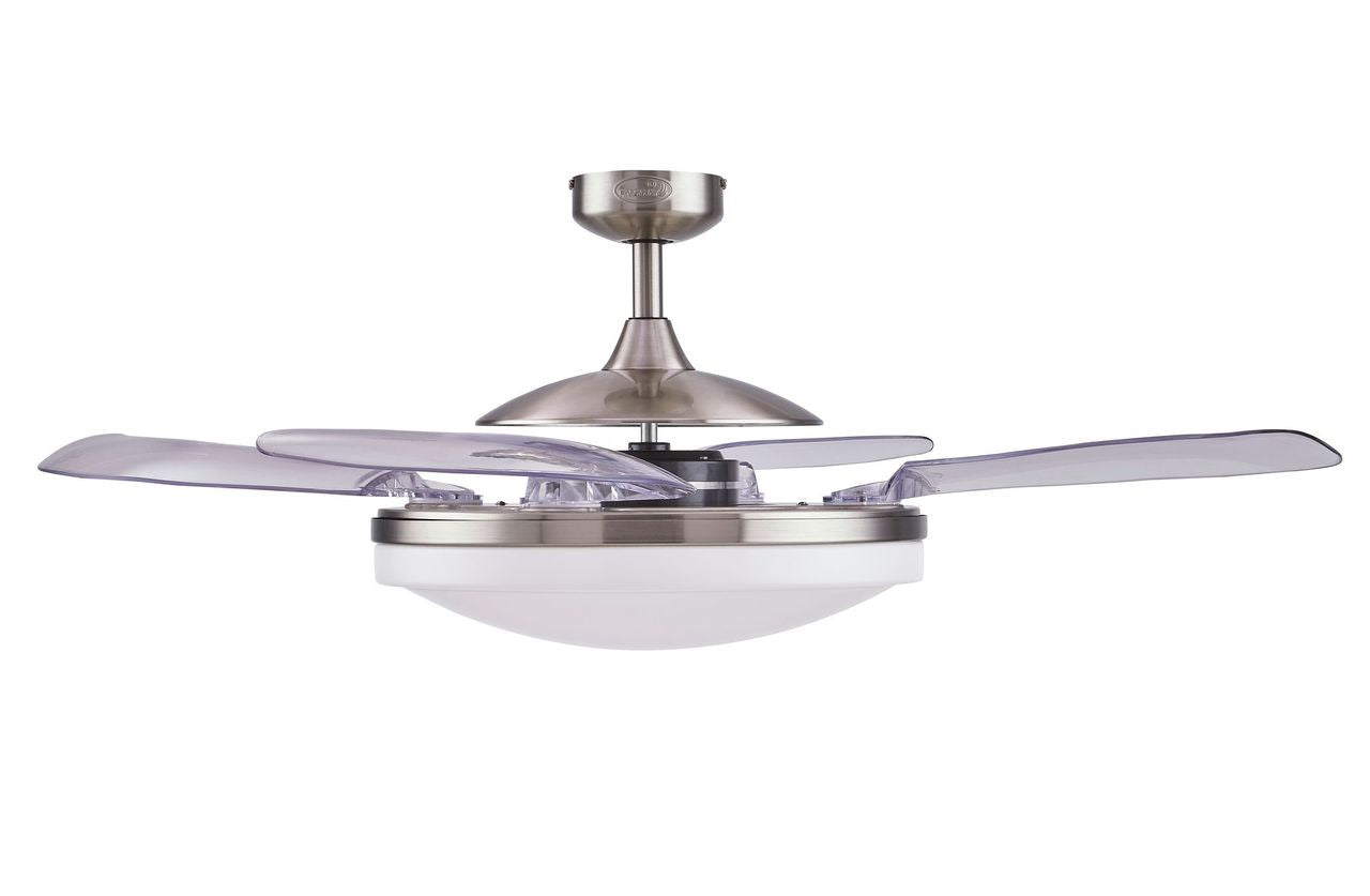 EVO2 48 Inch 3 Light Chrome Fan with Retractable Blades