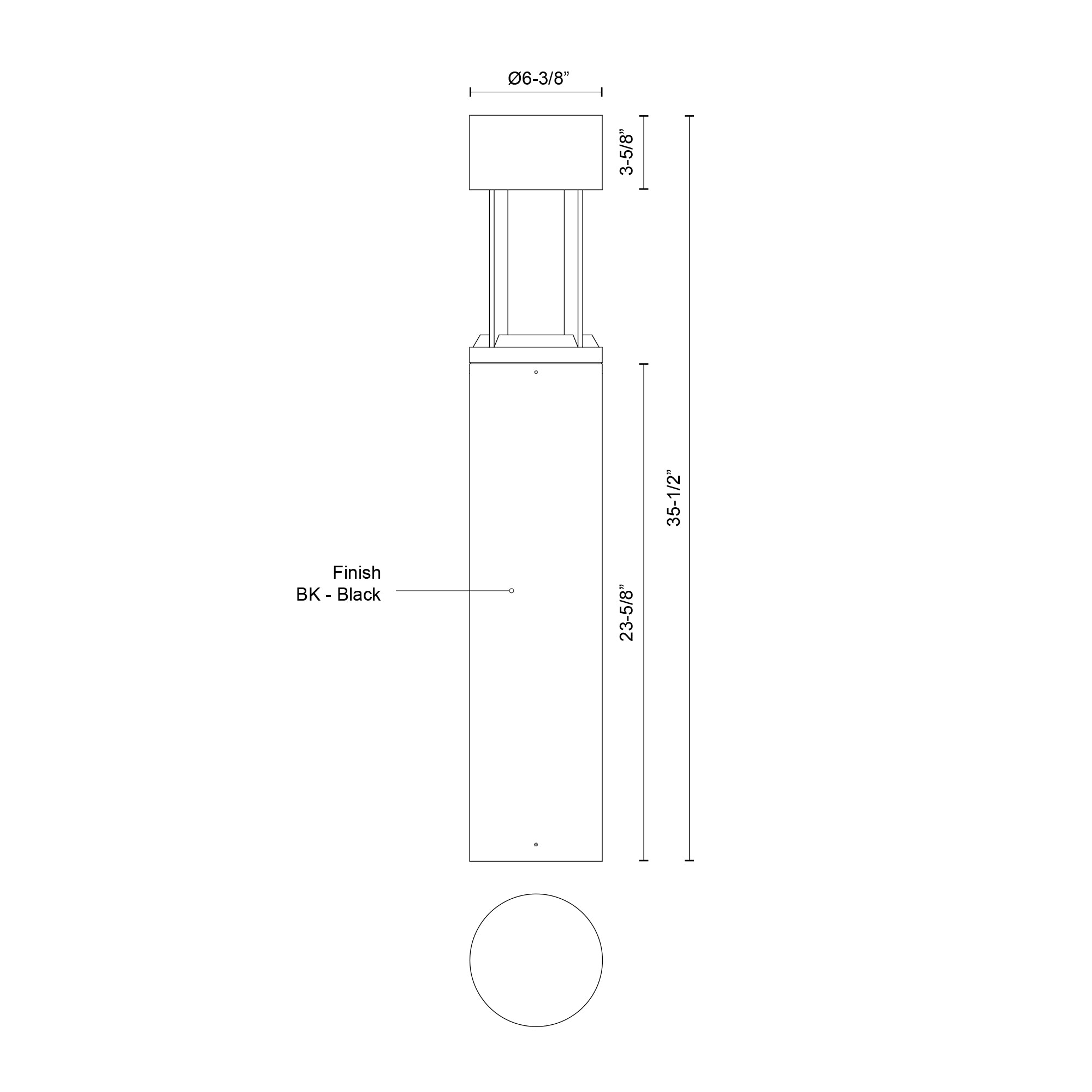 Novato 36-in Aluminum Exterior Bollard Light