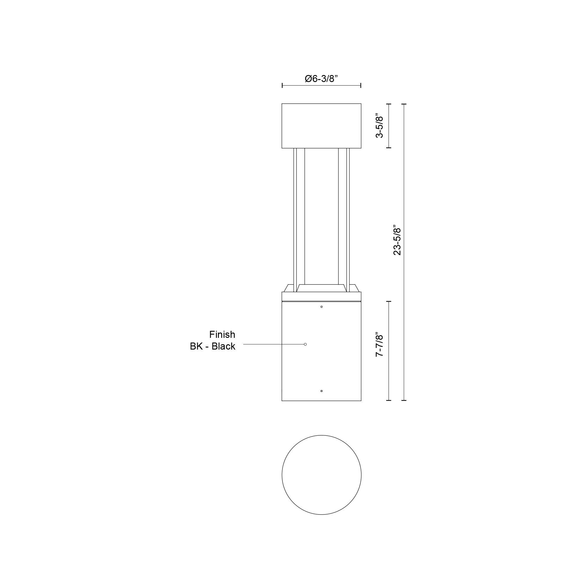 Knox 24-in Aluminum Exterior Bollard Light