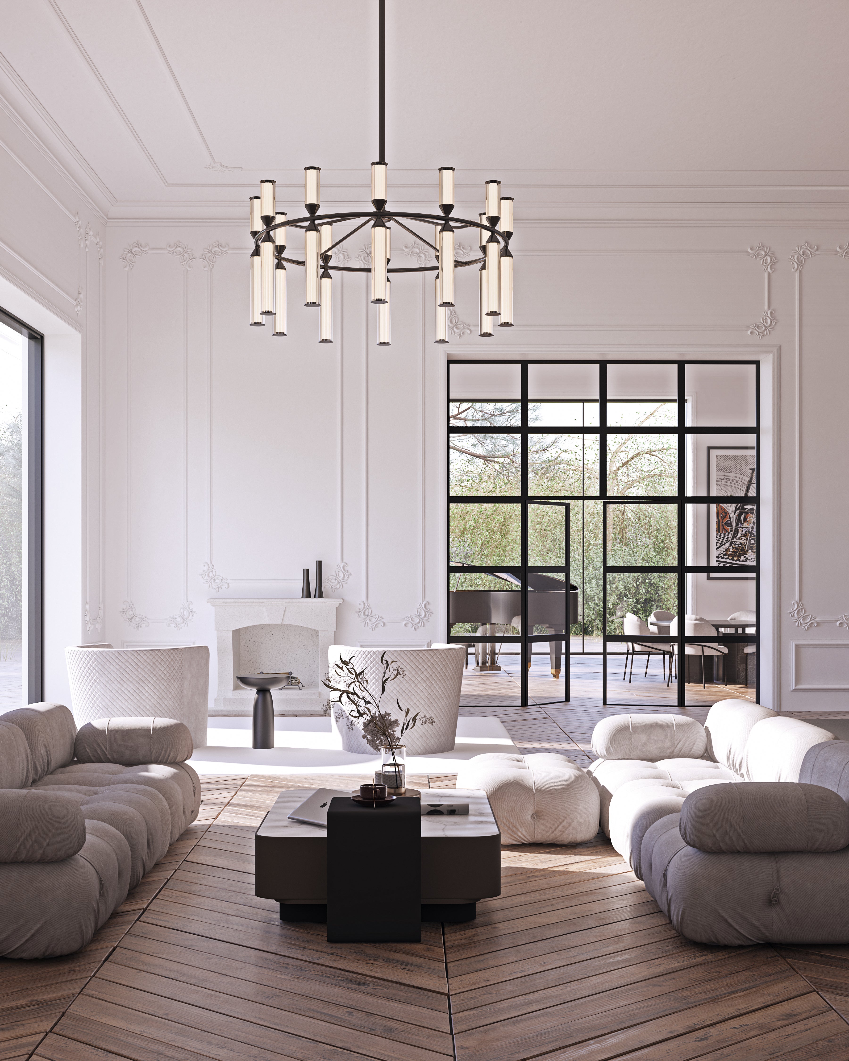 Edwin 38-in Steel Chandelier