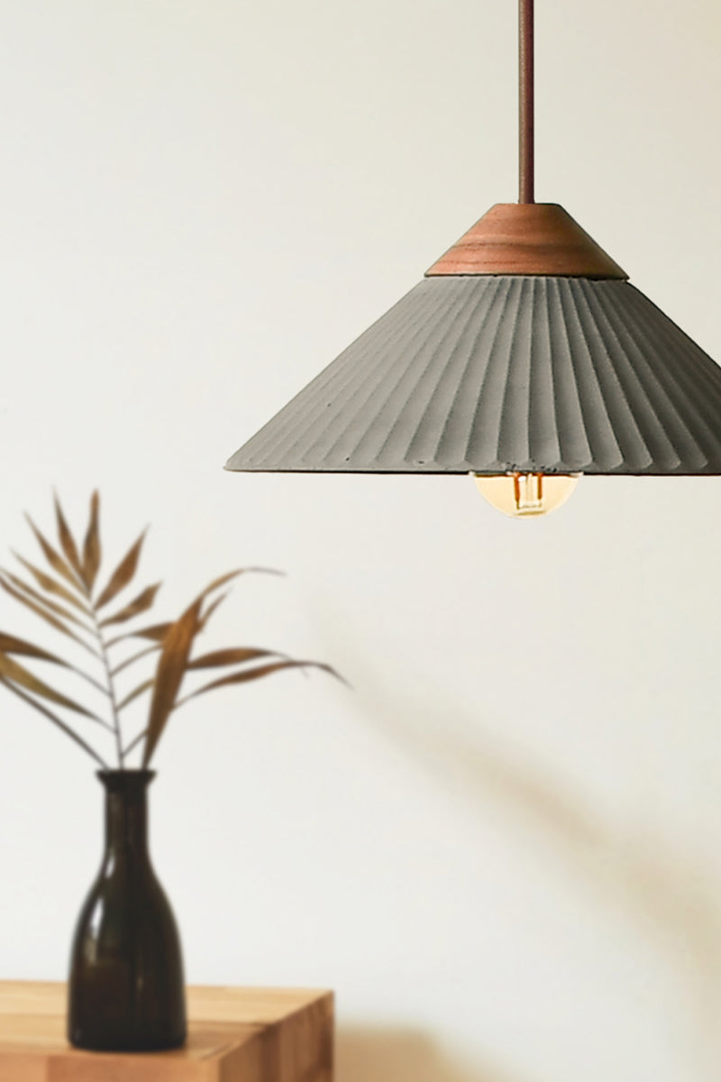 Artisan Concrete Summit Mountain Pendant Light Fixture Dark Grey