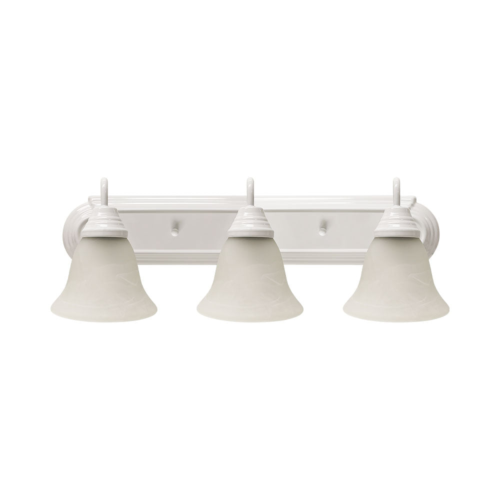 Vanity Light 27W Dimmable 2700K White with Etched Glass