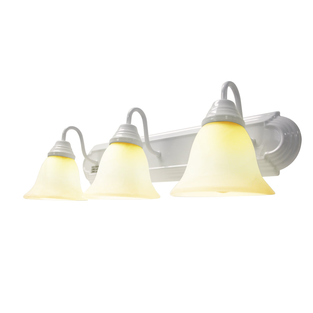 Vanity Light 27W Dimmable 2700K White with Etched Glass