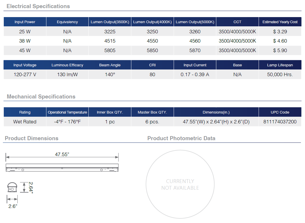 Commercial LED 4 ft. Linear Strip Light
