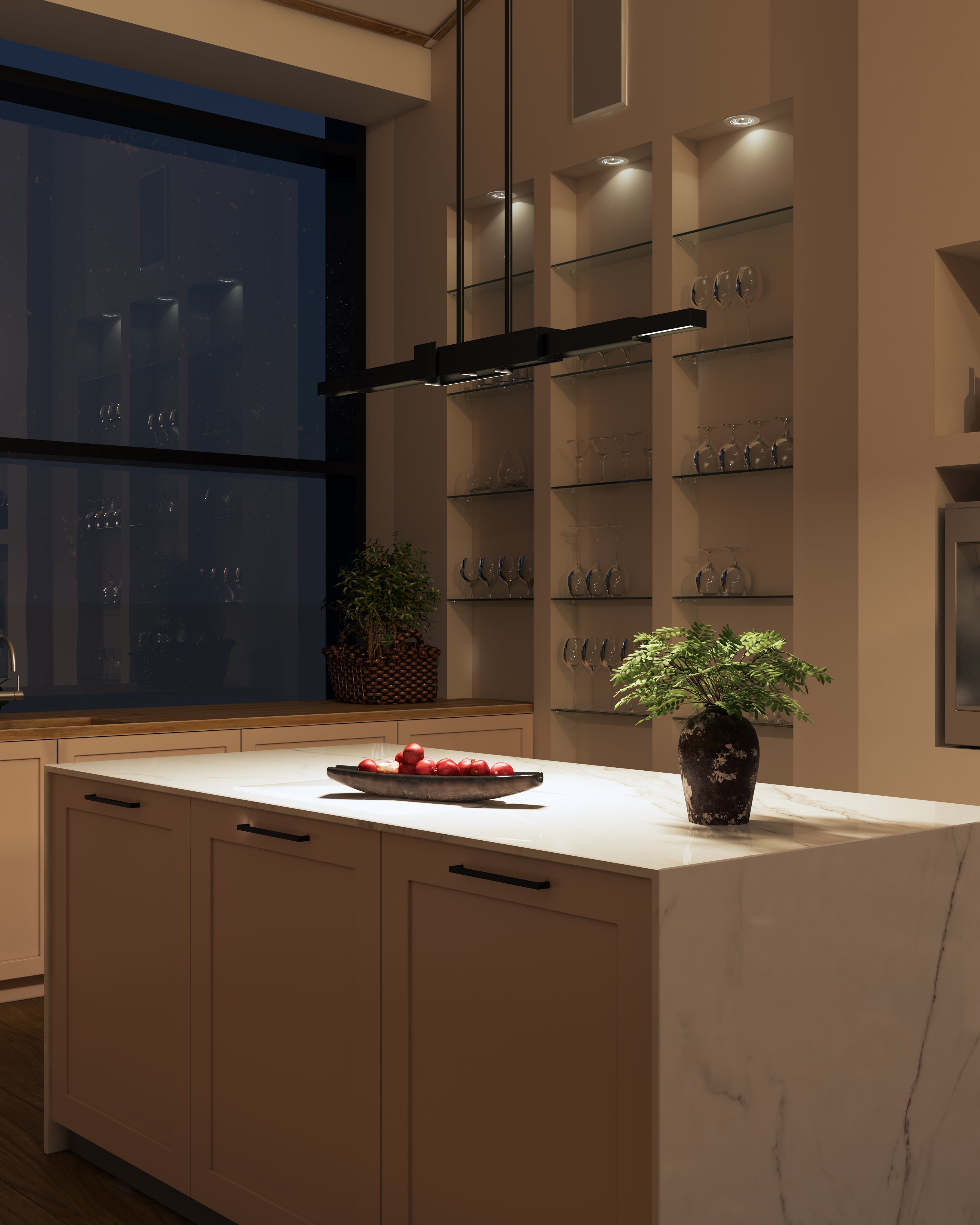 Enzo 60-in Aluminum Linear Pendant