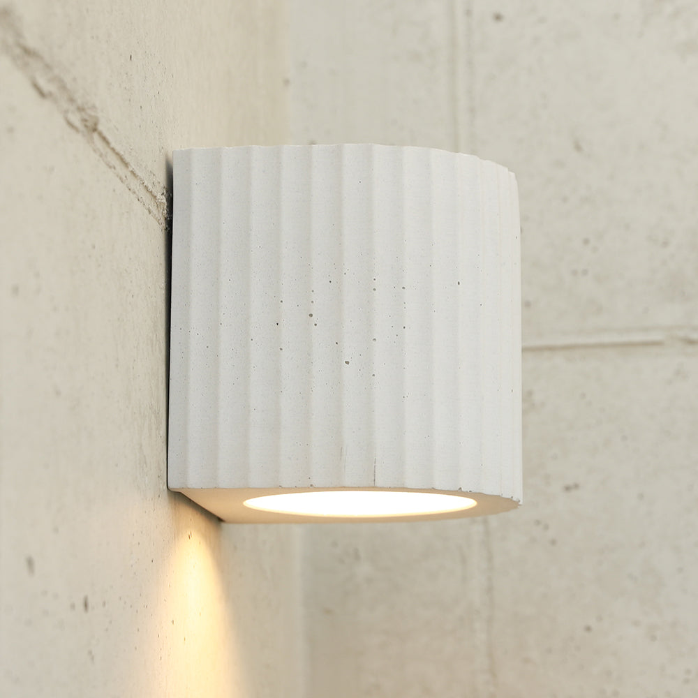 Artisan Concrete Corinthian Wall Sconce Cream White Fixture