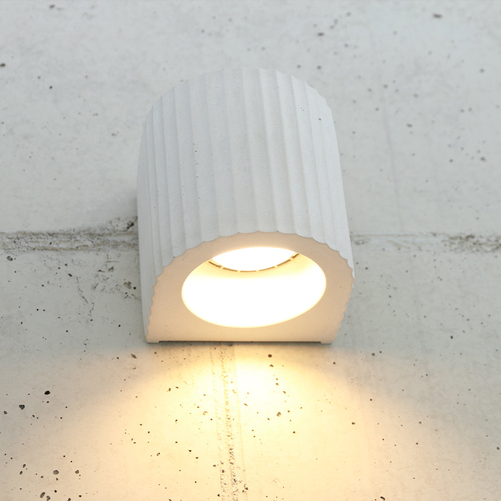 Artisan Concrete Corinthian Wall Sconce Cream White Fixture