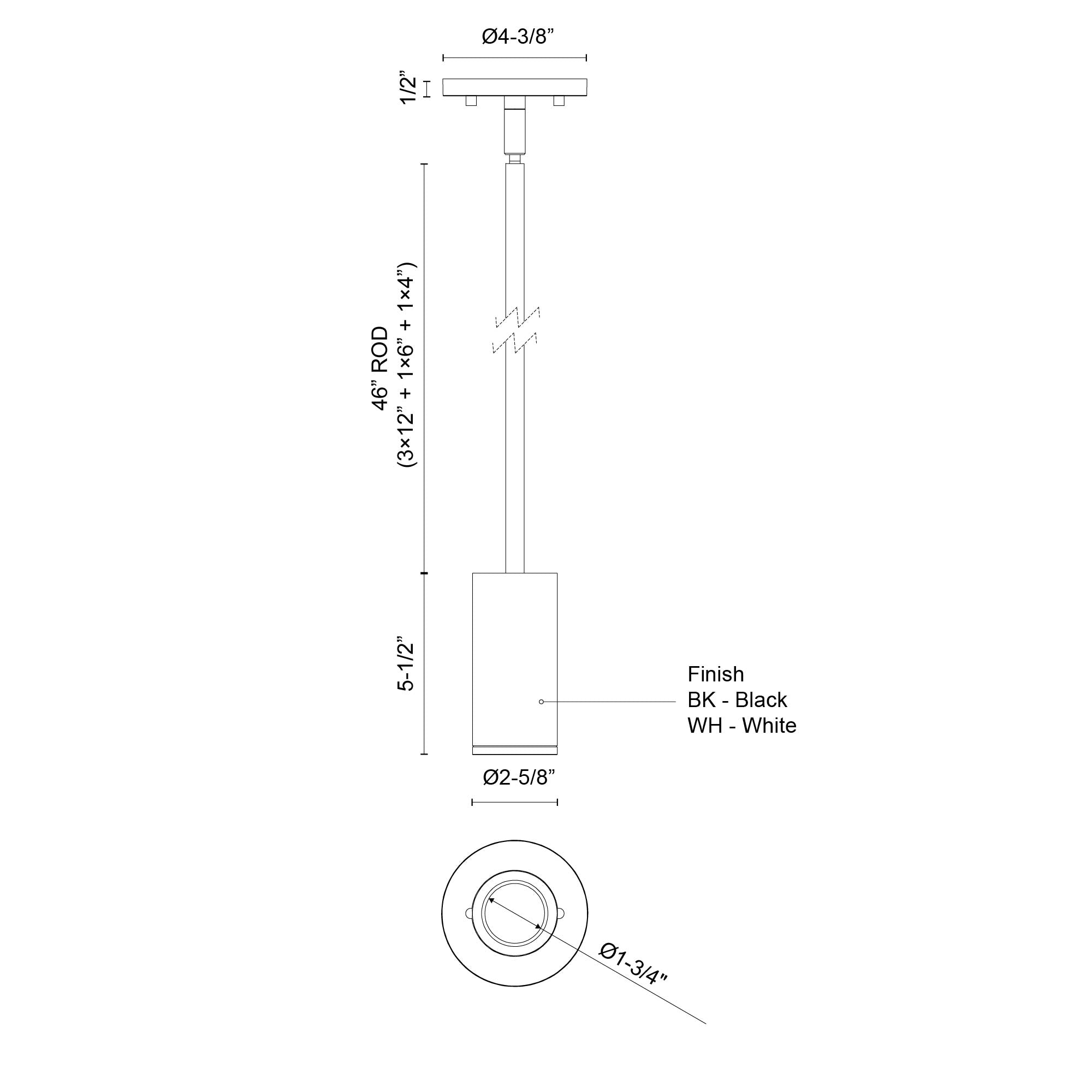 Nordic 5-in Slim Wet-Rated Outdoor Cylinder Pendant (2-in Dia.)