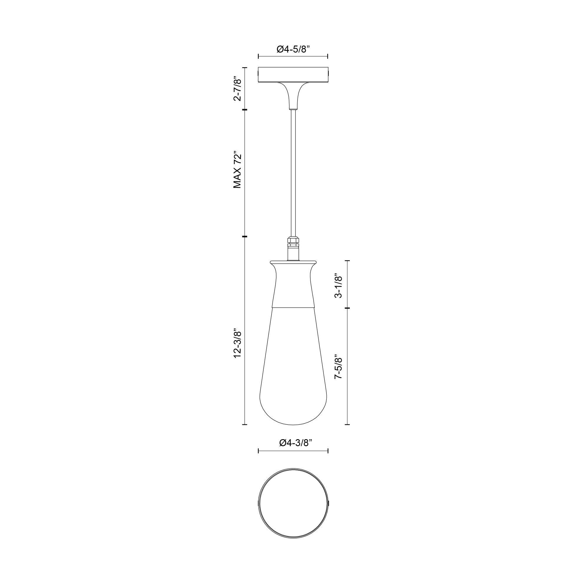 Marcel 4-in Steel Outdoor Pendant