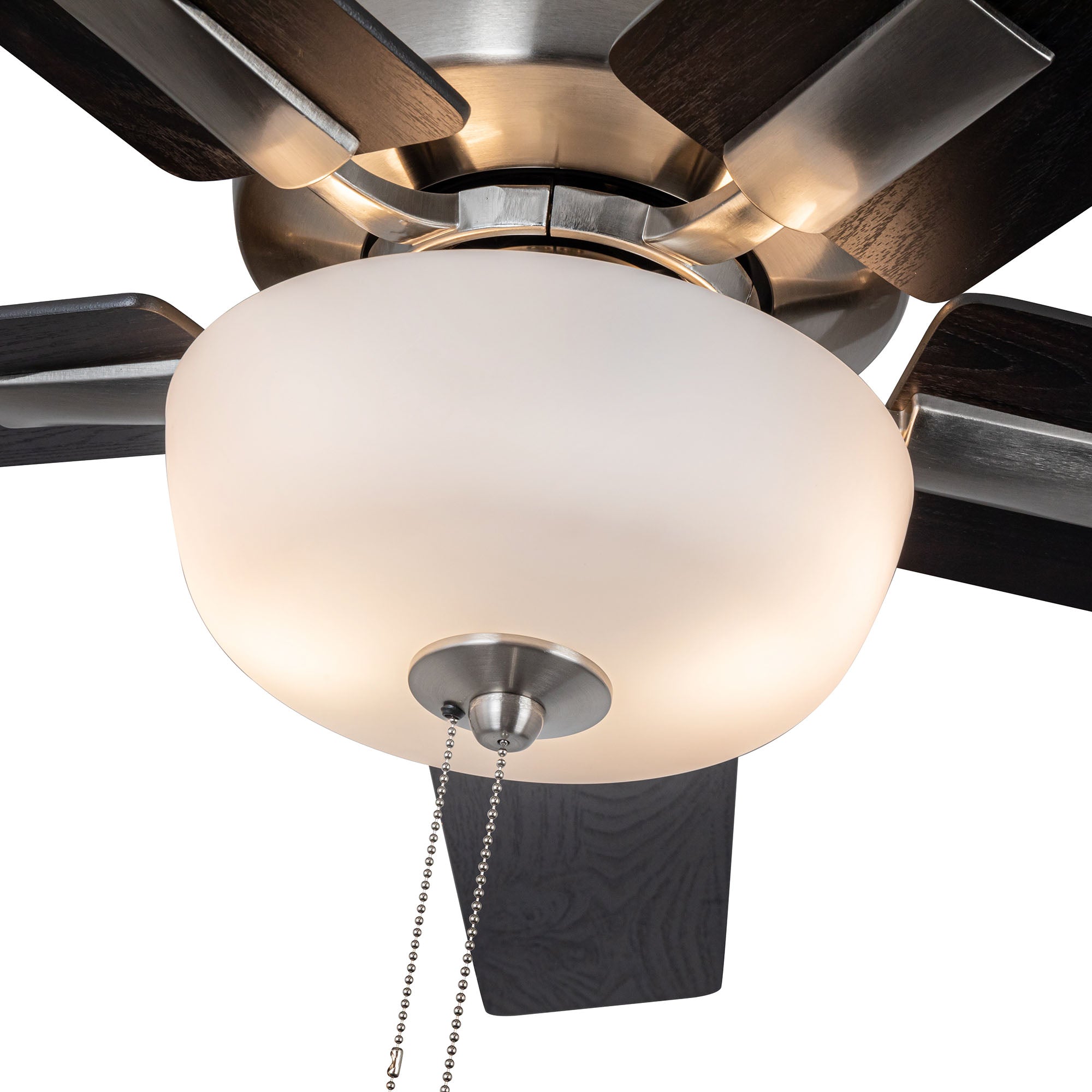 Erikson 52-in Brushed Nickel Pull Chain Ceiling Fan with Bulbs