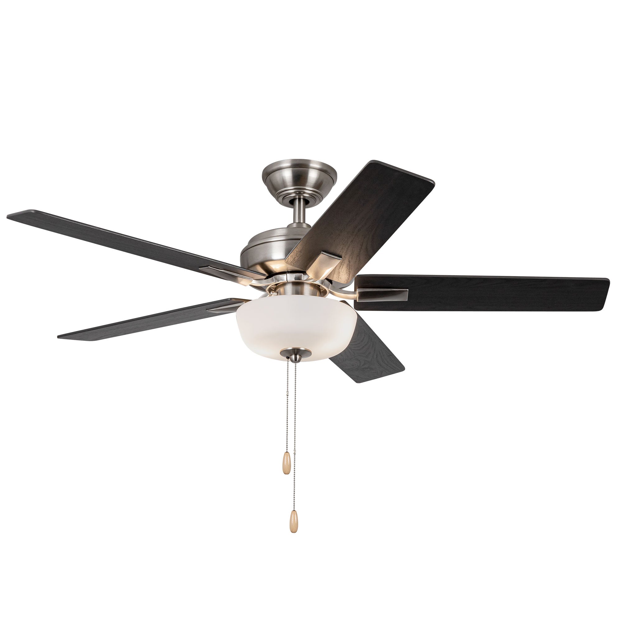Erikson 52-in Brushed Nickel Pull Chain Ceiling Fan with Bulbs