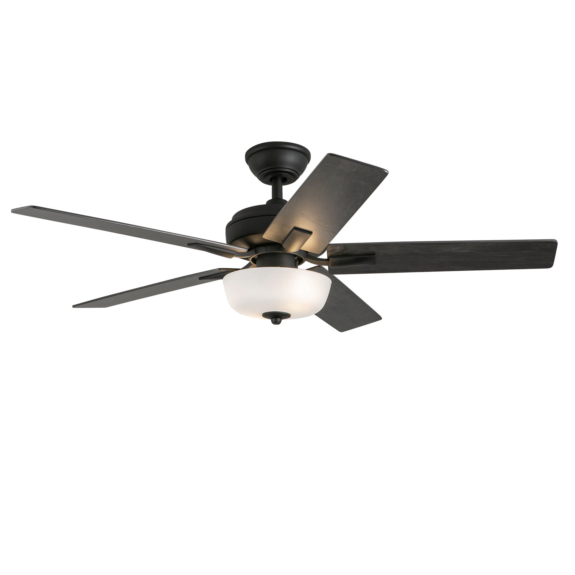 Erikson 52-in Matte Black Ceiling Fan with Bulbs