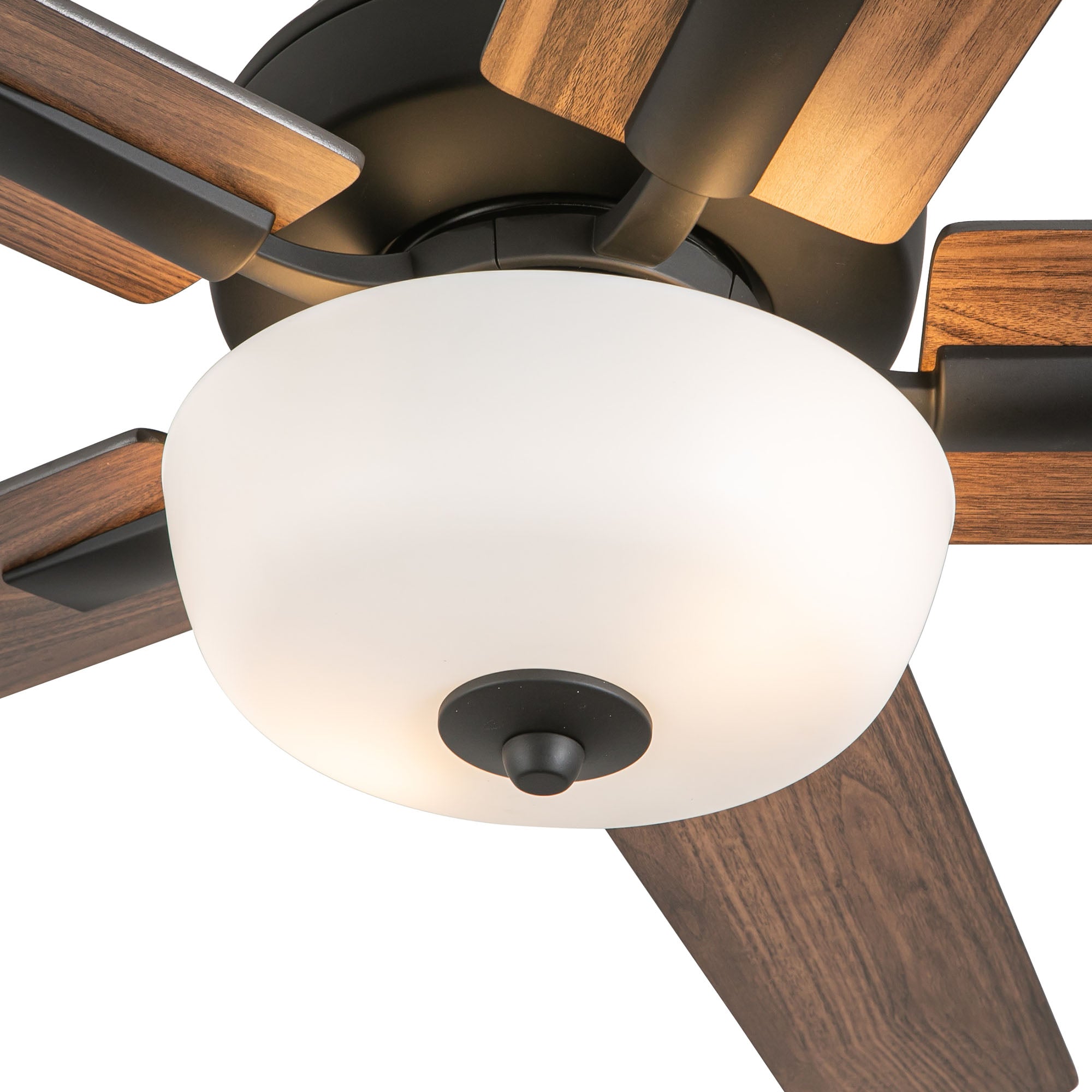 Erikson 52-in Matte Black Ceiling Fan with Bulbs