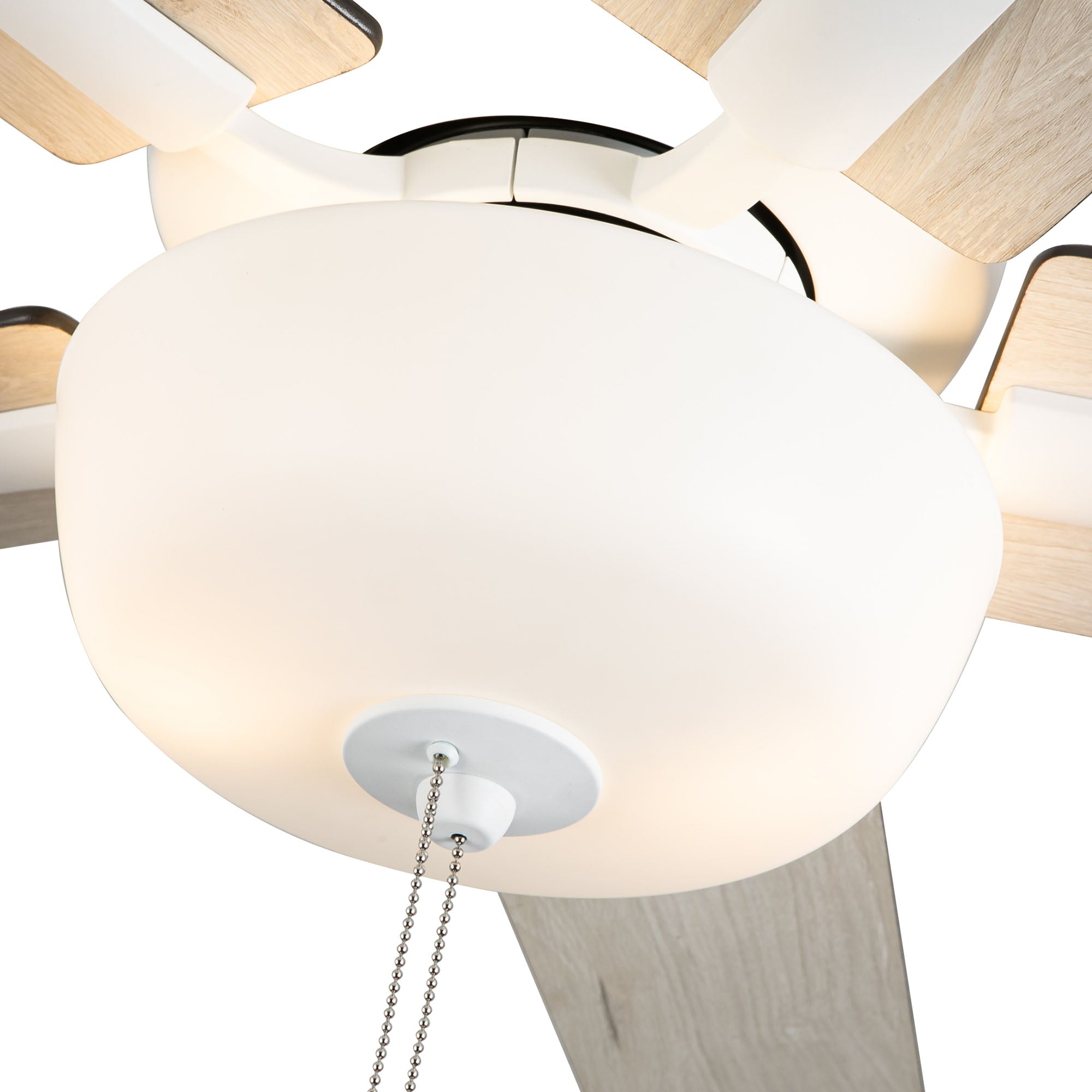 Erikson 52-in White Pull Chain Ceiling Fan with Bulbs