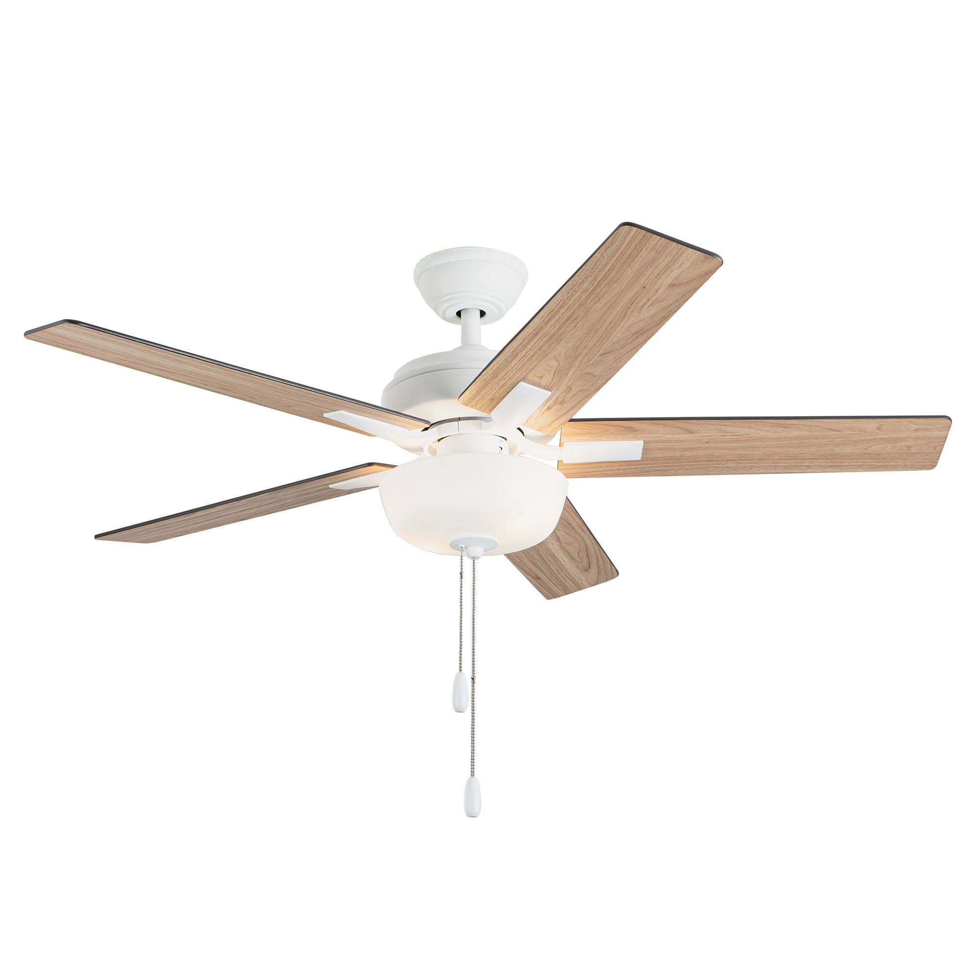 Erikson 52-in White Pull Chain Ceiling Fan with Bulbs