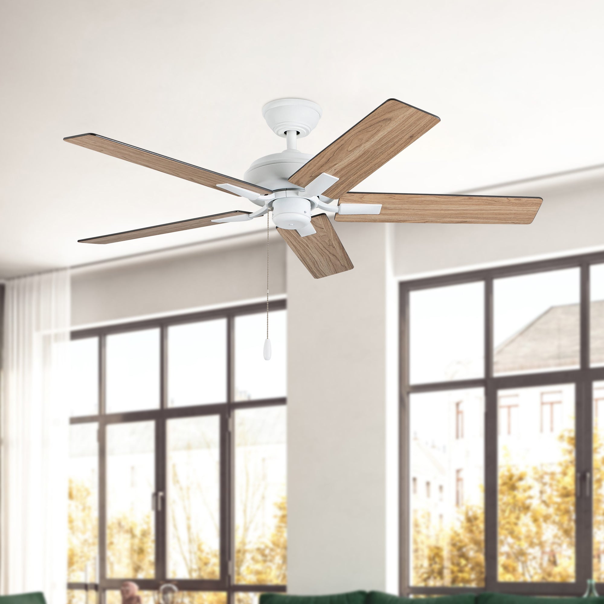 Erikson 52-in White Pull Chain Ceiling Fan
