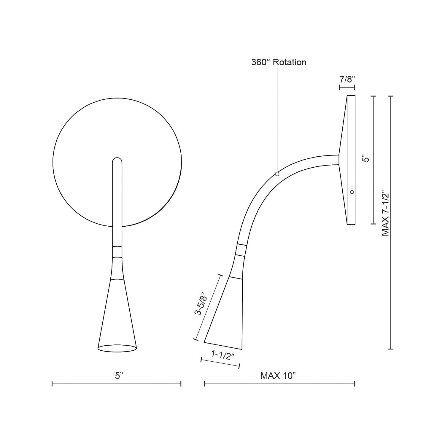 Eton 5-in Aluminum Wall Sconce
