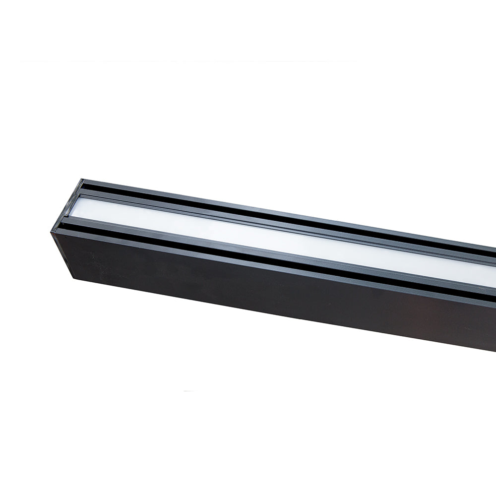Commercial Linear Pendant Lighting 100W 8ft Up and Down Black Fixture