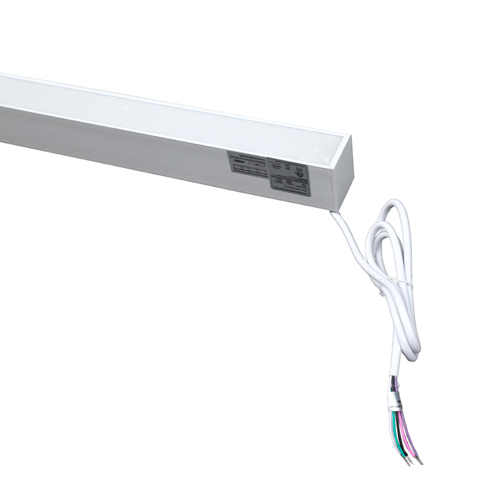 Commercial Linear Pendant Lighting 100W 8ft Up and Down White Fixture