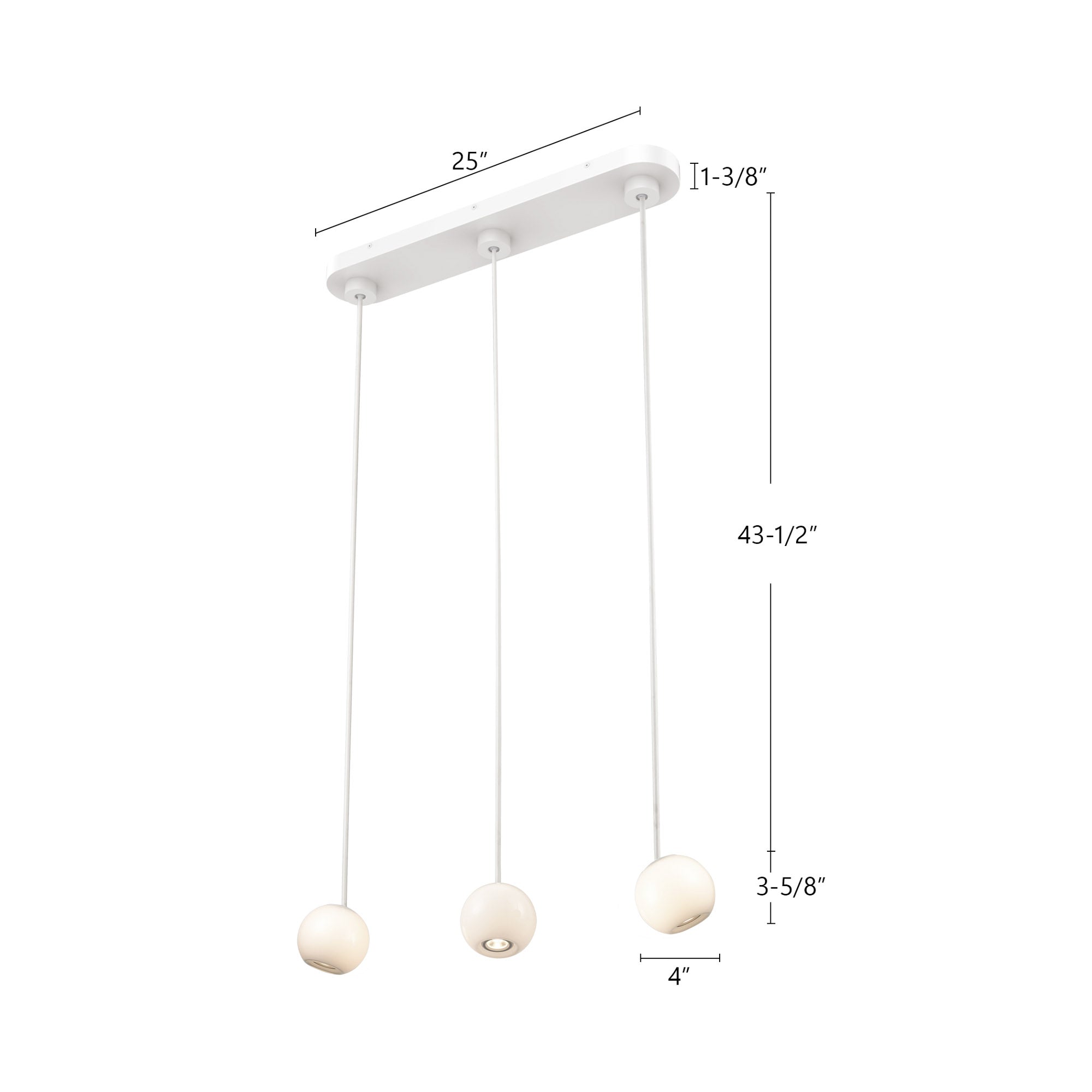 Europa 3 Head Aluminum Multi Pendant
