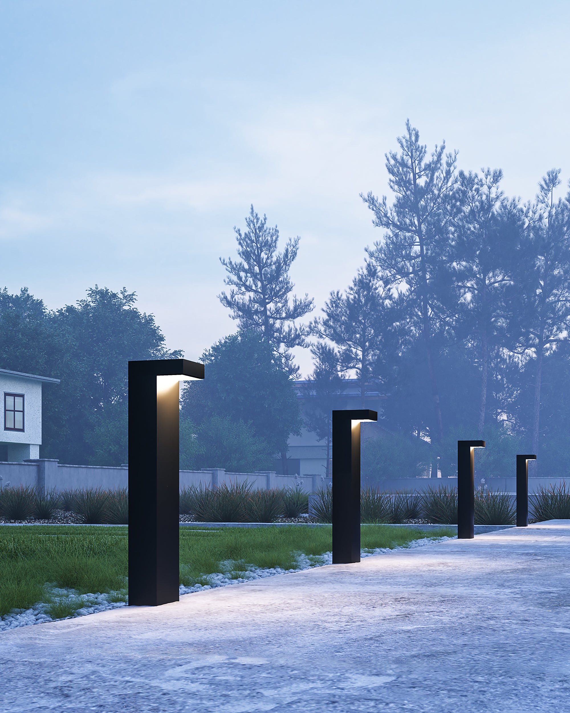 Evans 24-in Heavy Cast Aluminum Exterior Bollard Light