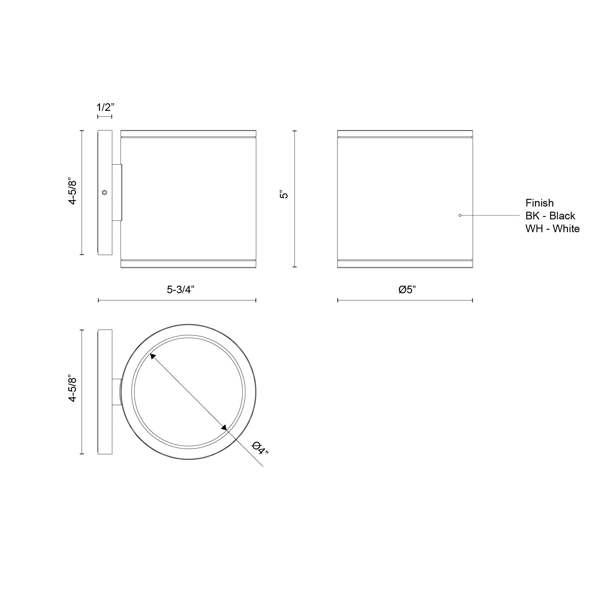 Nordic 5-in (5-in Dia.) Aluminum Outdoor Wall Light