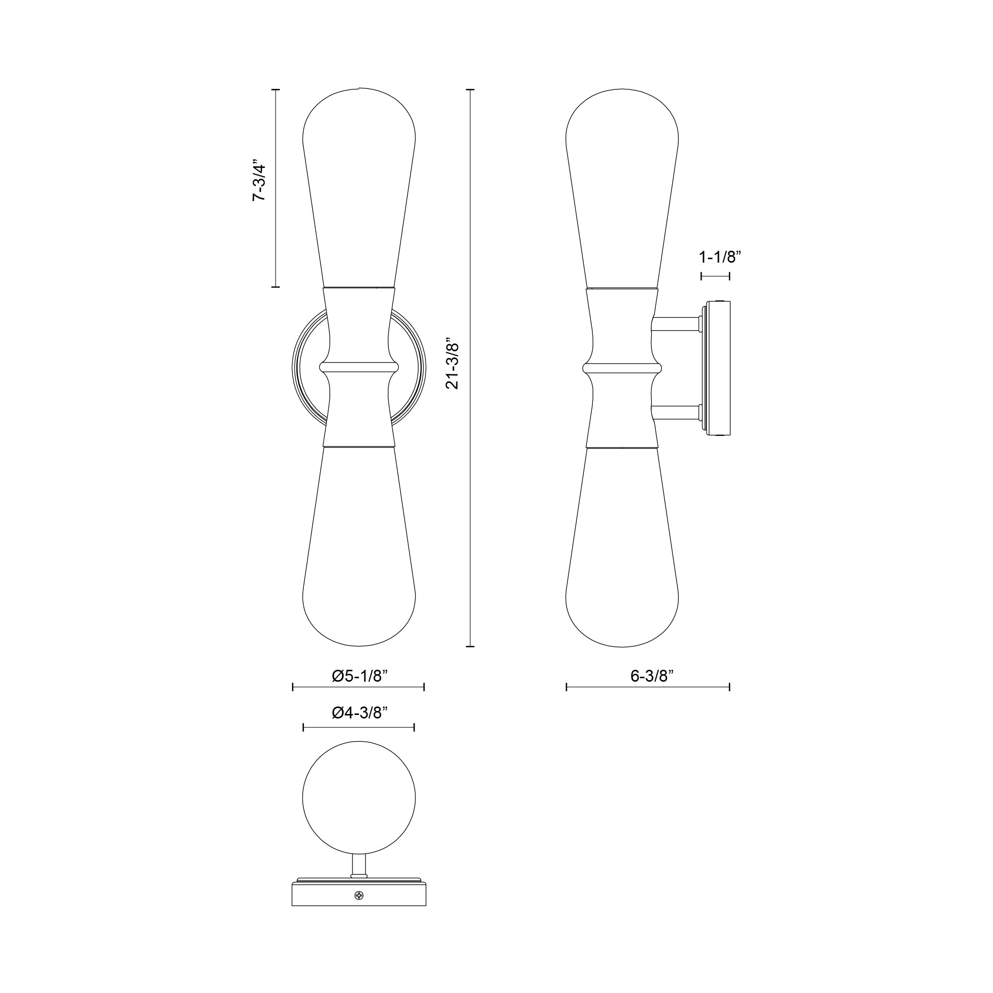 Marcel 5-in Black 2 Lights Outdoor Wall Sconce
