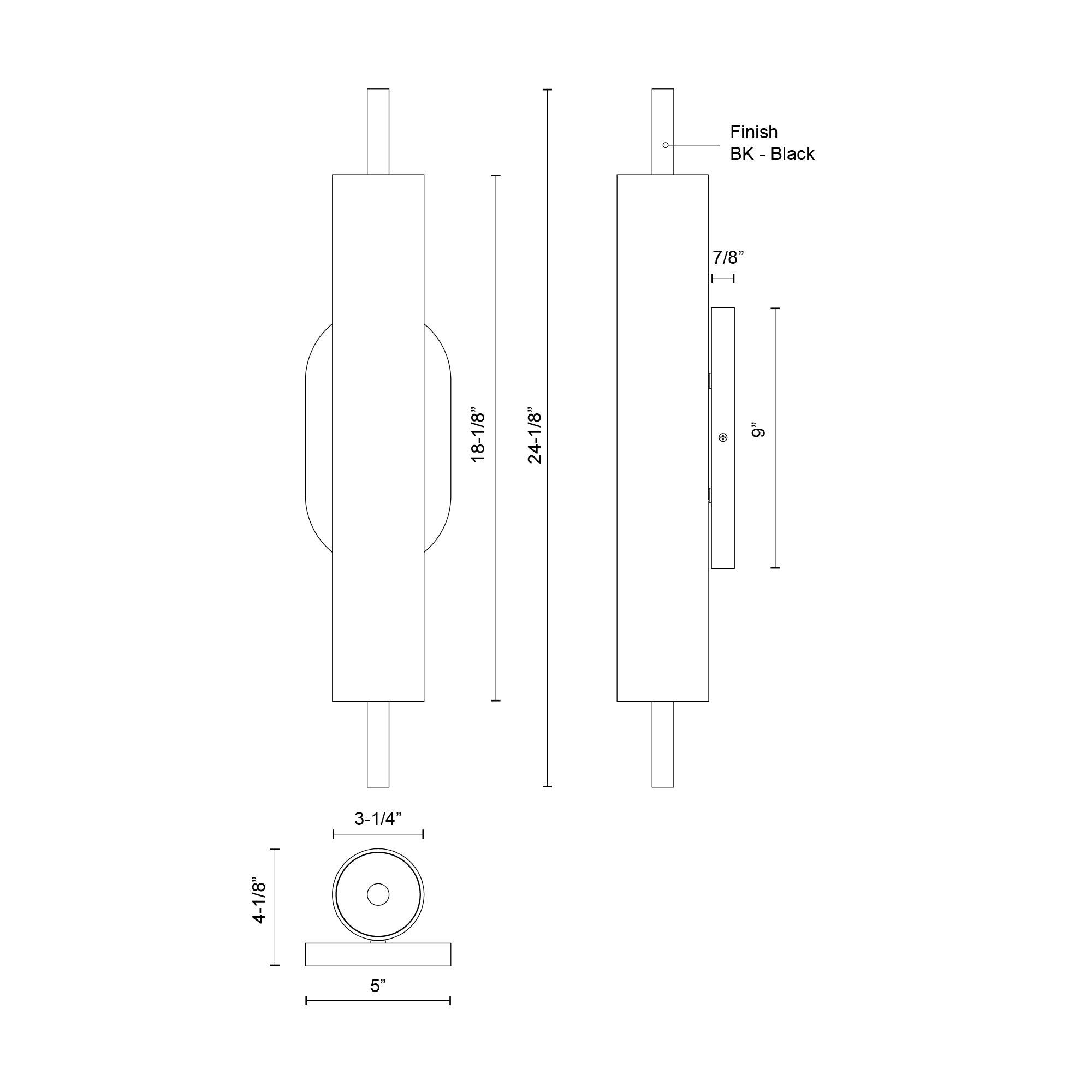 Estes 24-in Aluminum Outdoor Wall Sconce